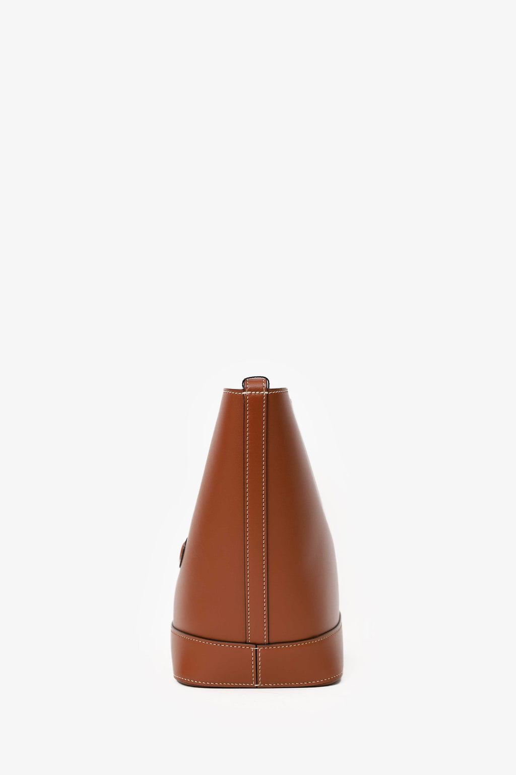 Celine Brown Leather Triomphe Logo Small Bucket Bag