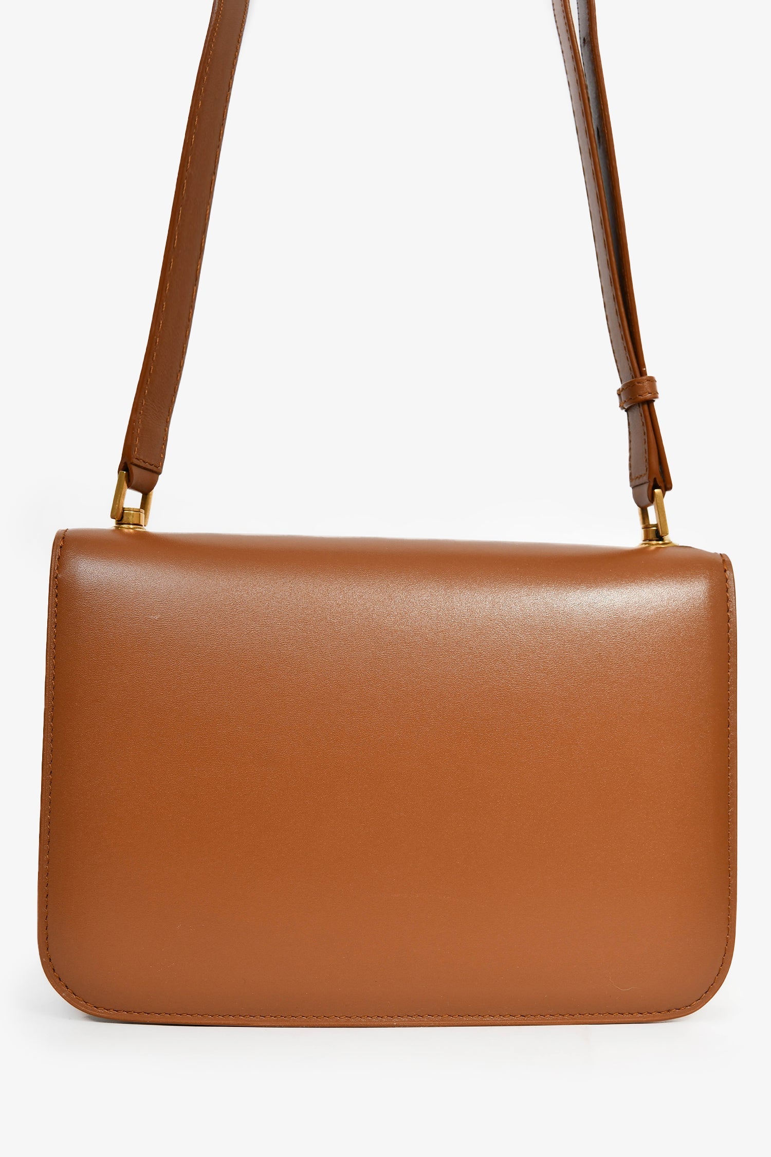 Saint Laurent Brown Leather 'Le Carre' Crossbody Bag