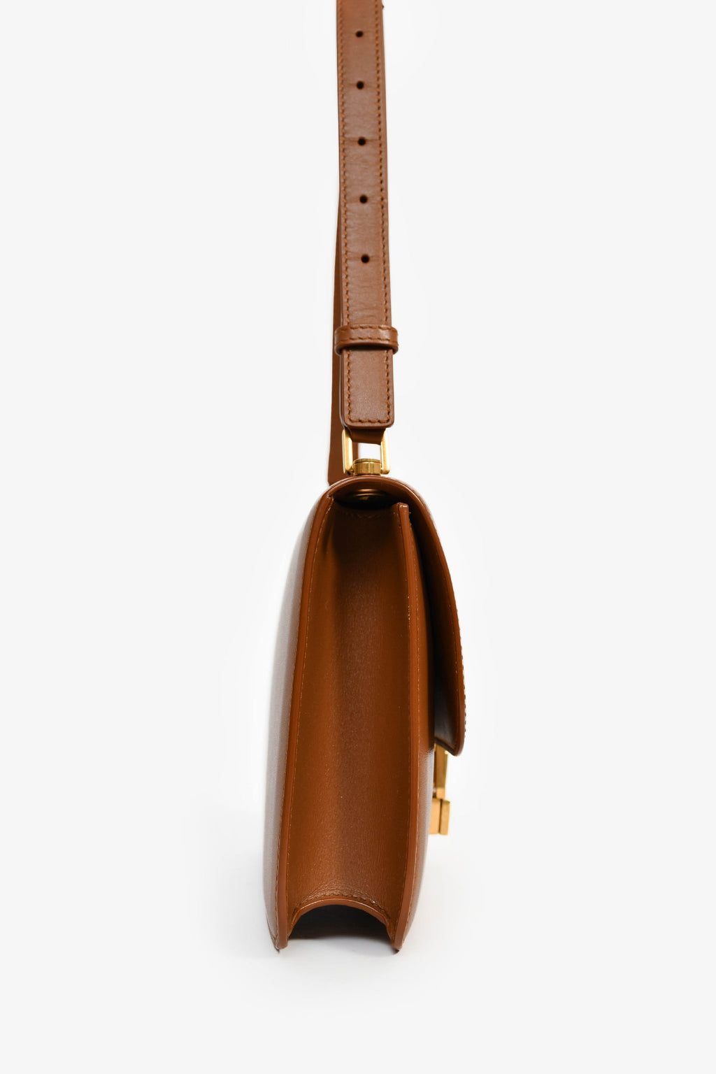 Saint Laurent Brown Leather 'Le Carre' Crossbody Bag