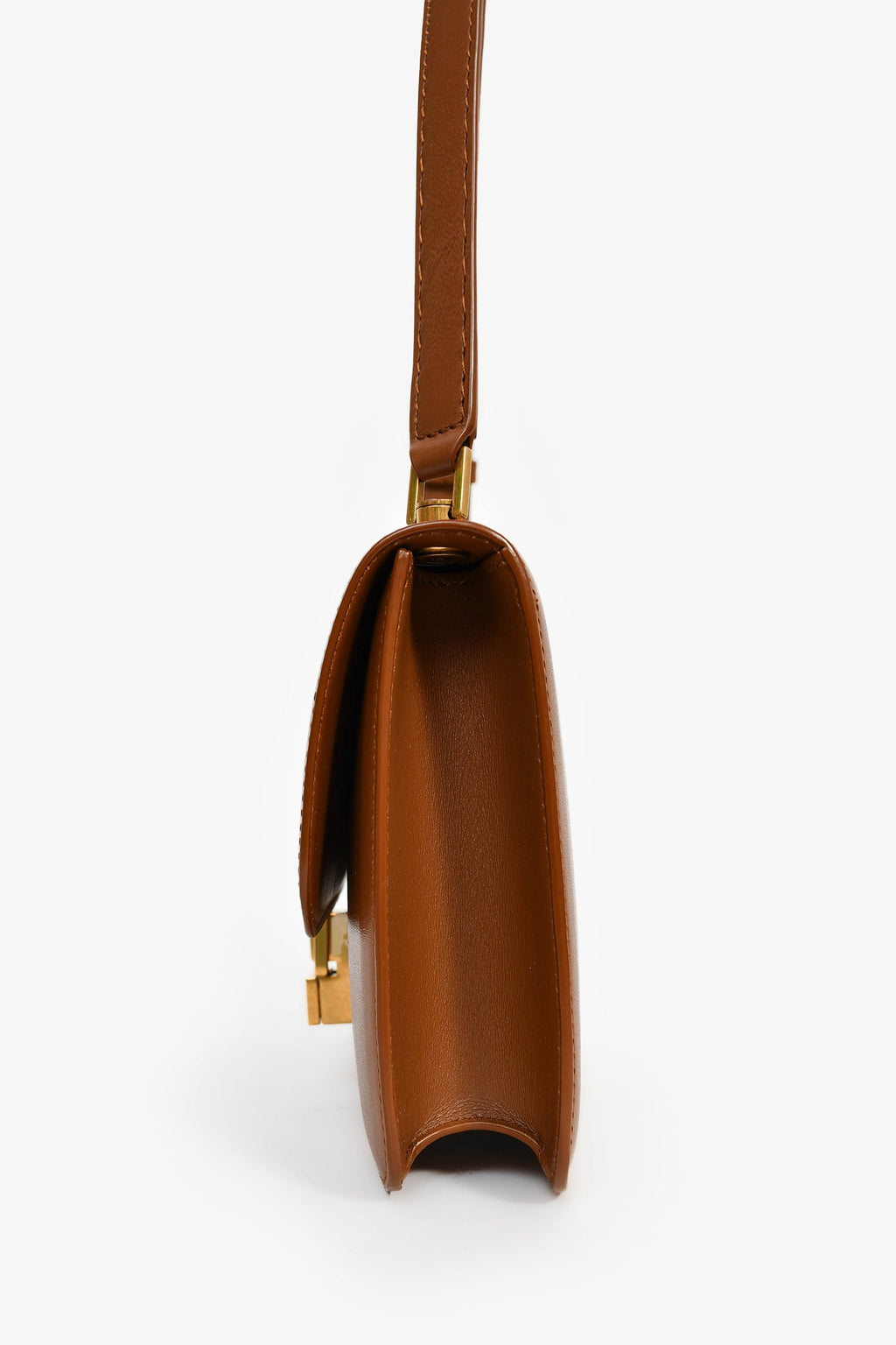 Saint Laurent Brown Leather 'Le Carre' Crossbody Bag