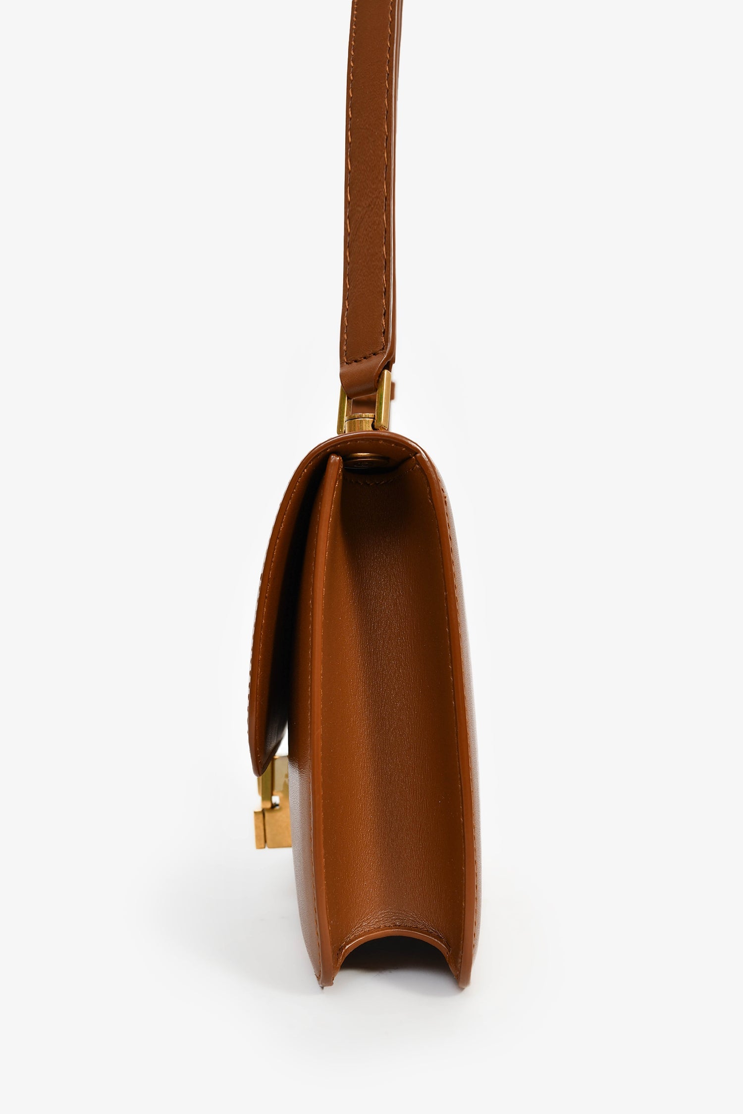 Saint Laurent Brown Leather 'Le Carre' Crossbody Bag