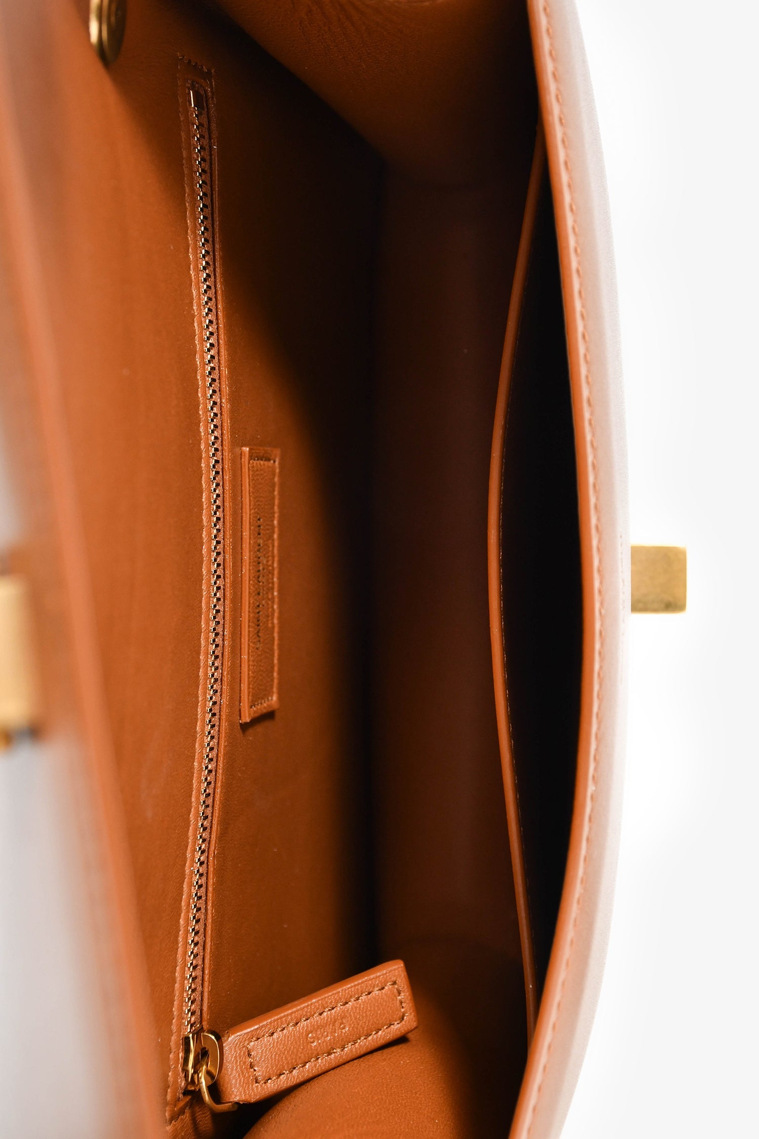 Saint Laurent Brown Leather 'Le Carre' Crossbody Bag