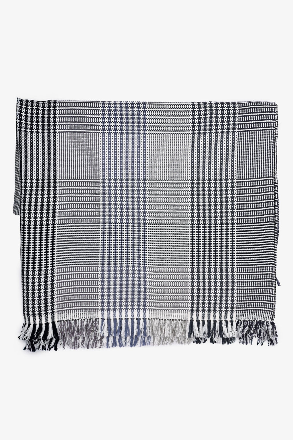 Hermès Blue/White Woven Knit Cashmere Blanket 200