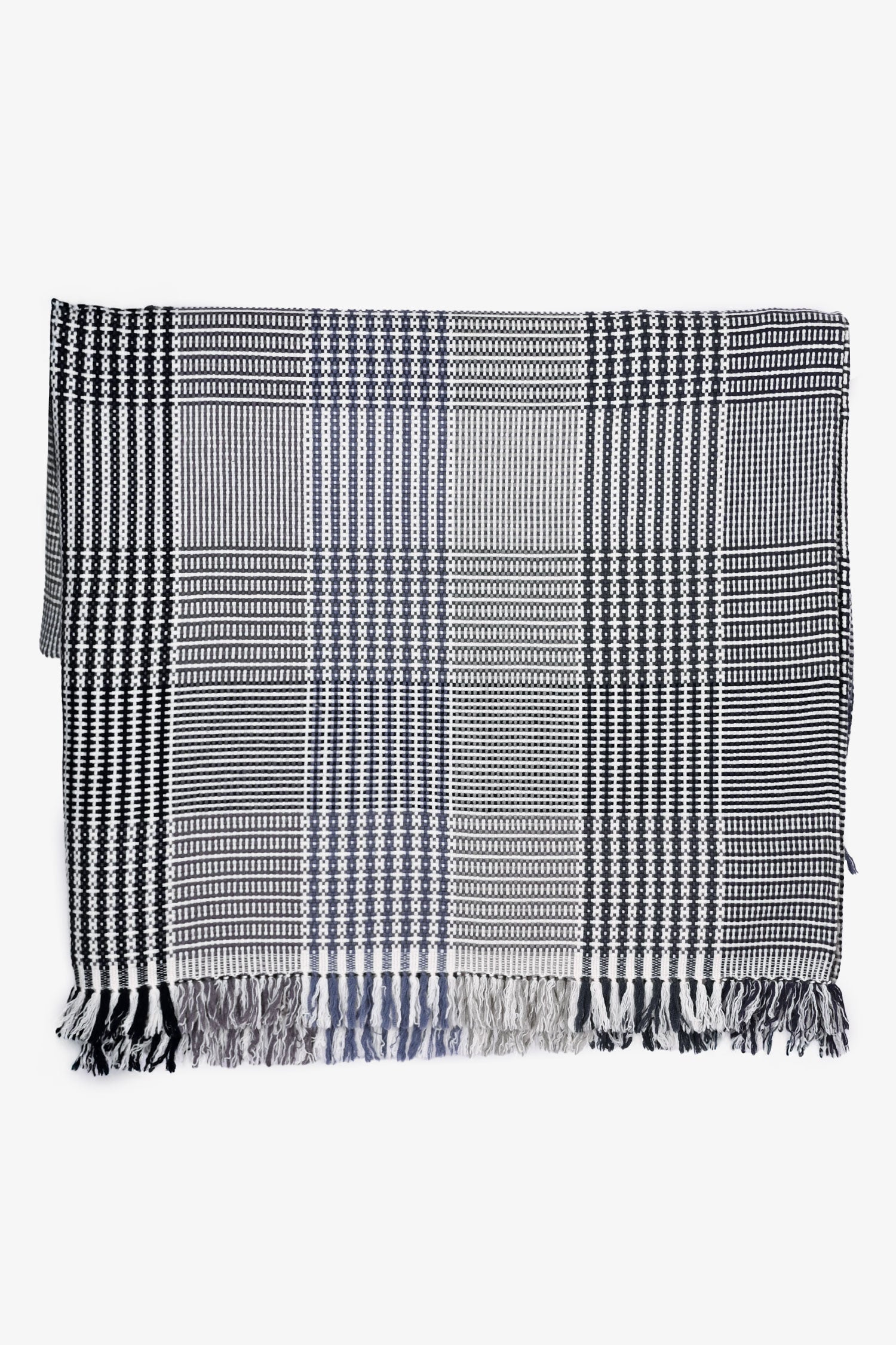 Hermès Blue/White Woven Knit Cashmere Blanket 200