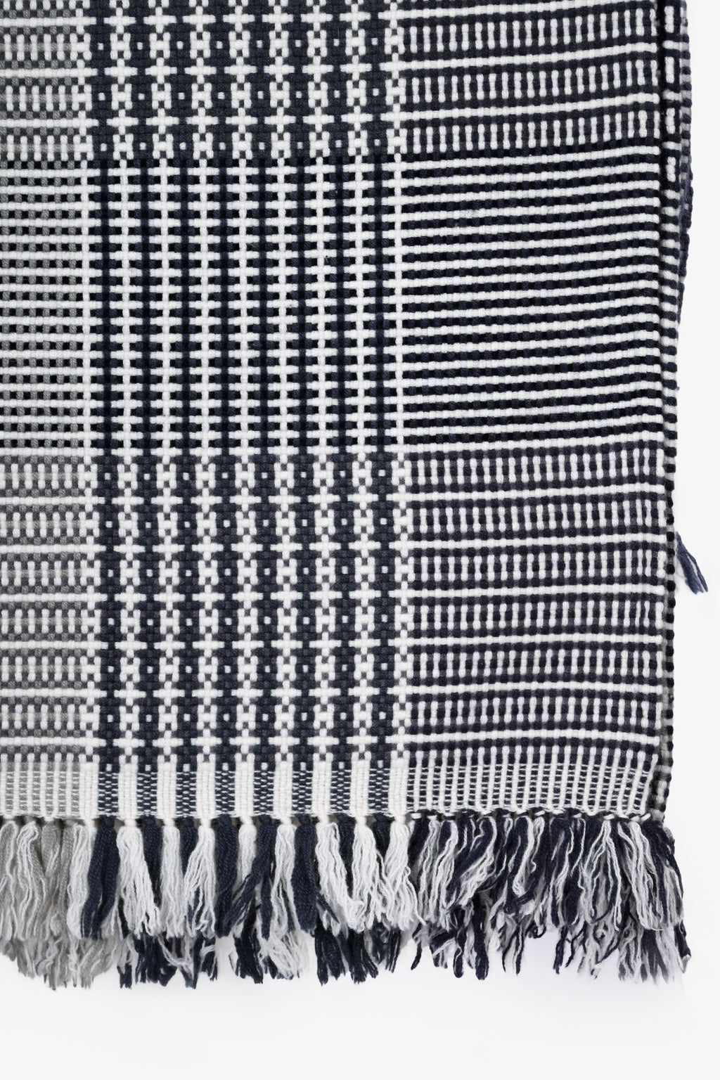 Hermès Blue/White Woven Knit Cashmere Blanket 200