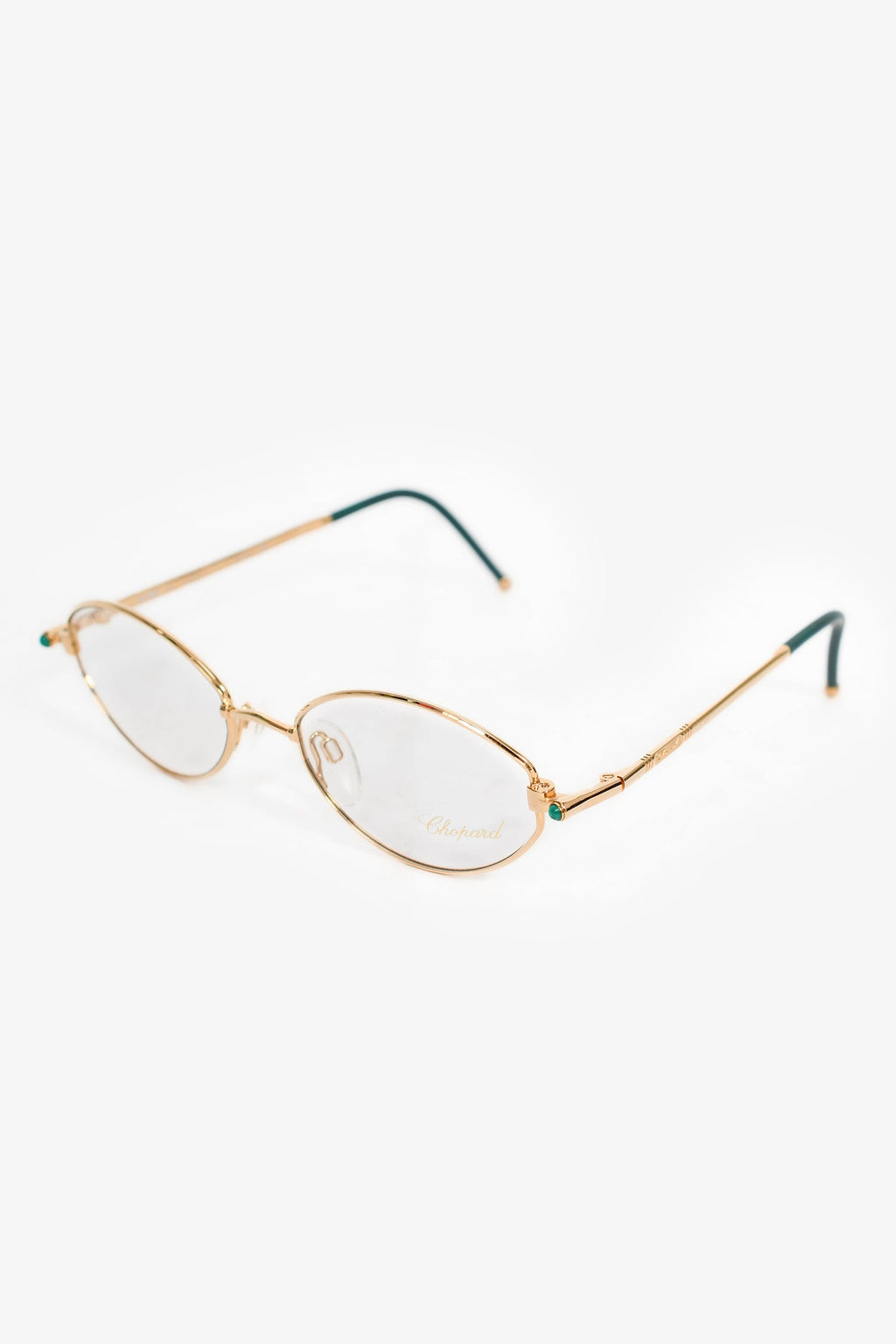 Chopard Gold Toned/Teal Round Eye Glasses