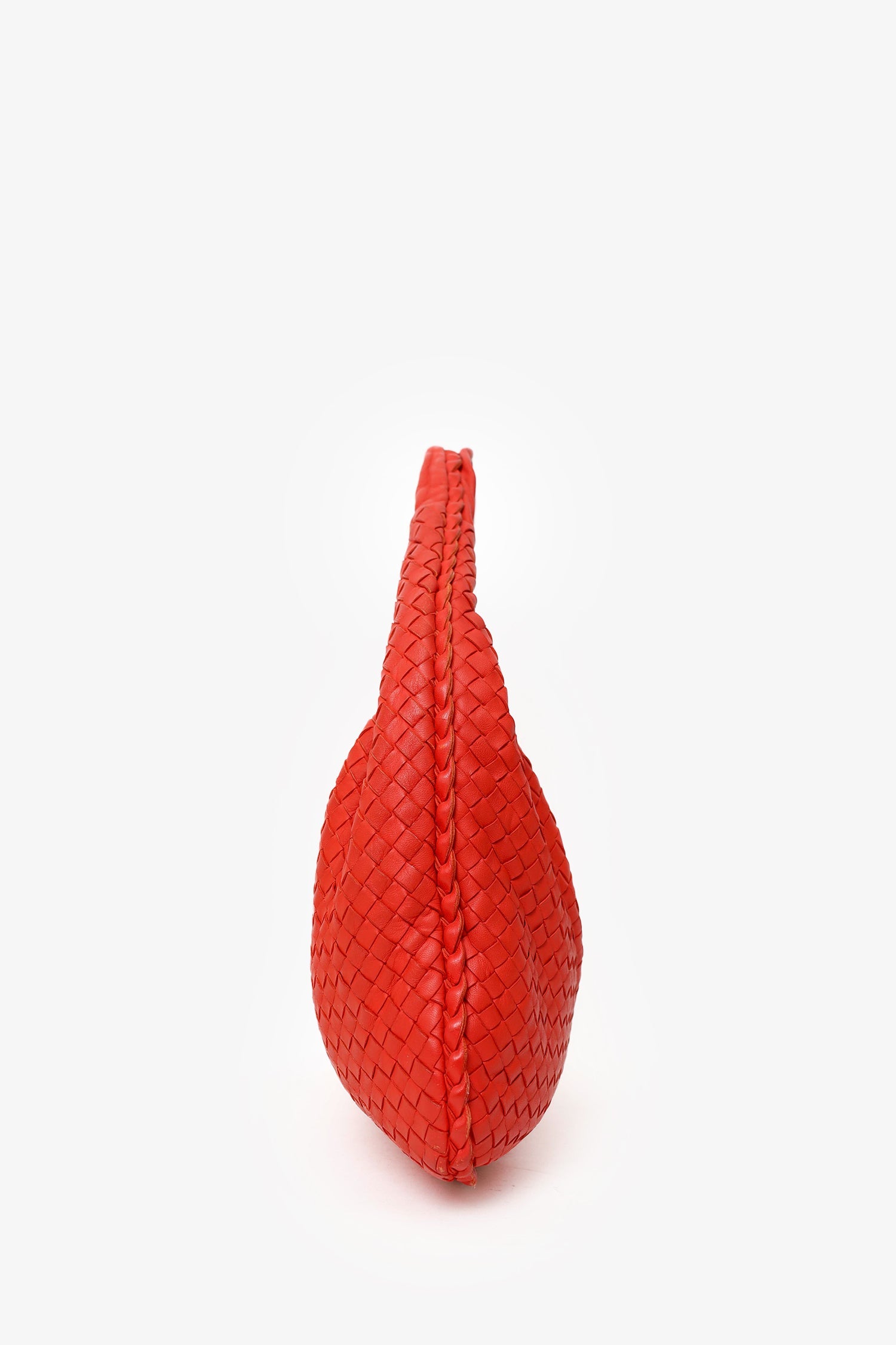 Bottega Veneta Red Intrecciato Leather Hobo Shoulder Bag