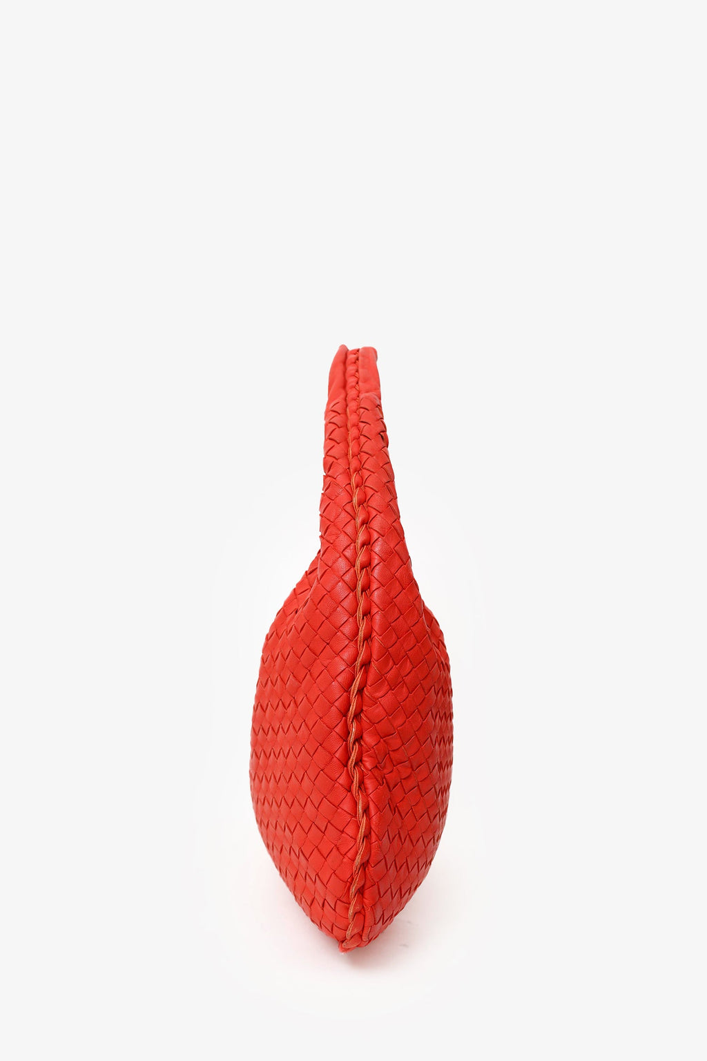 Bottega Veneta Red Intrecciato Leather Hobo Shoulder Bag