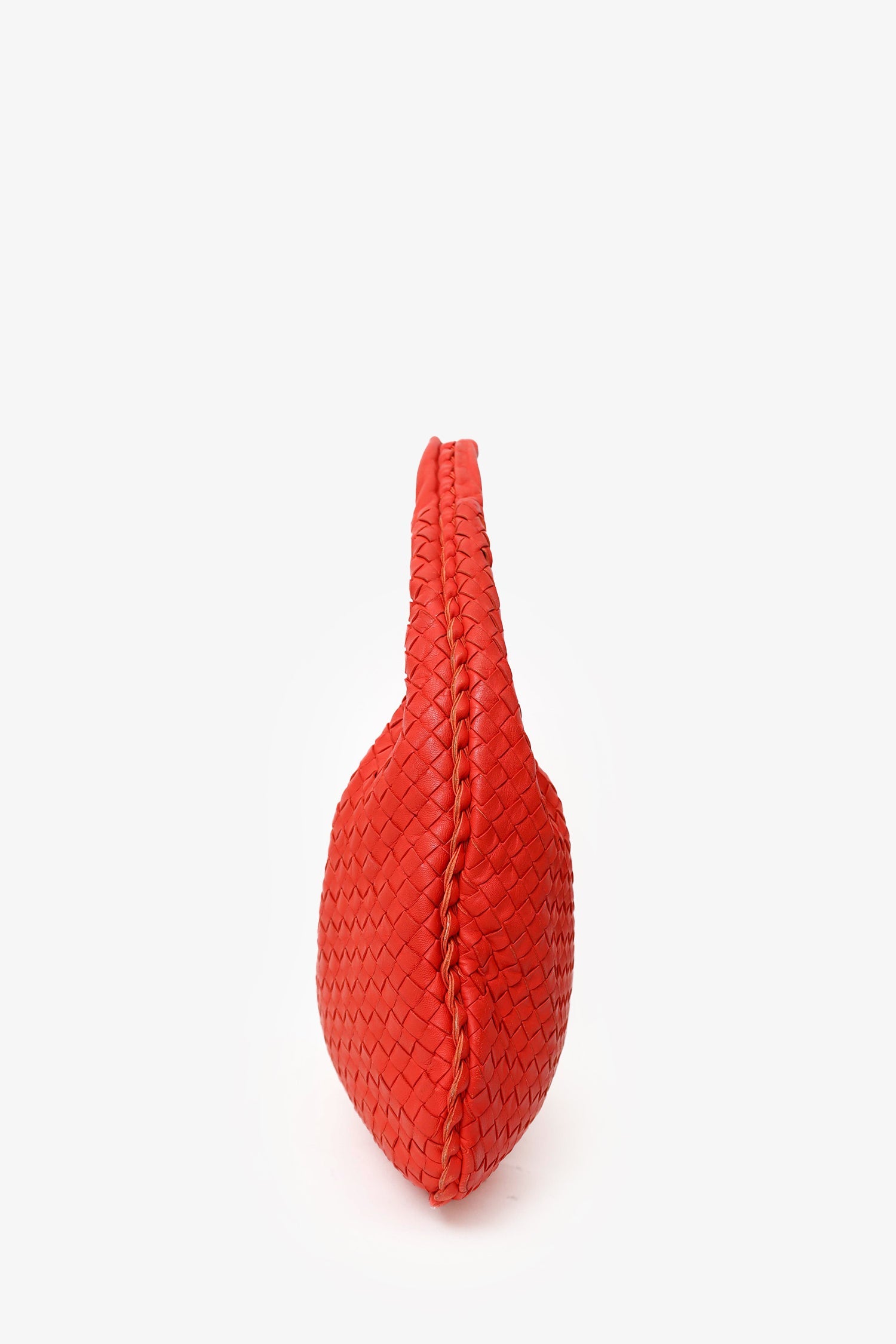 Bottega Veneta Red Intrecciato Leather Hobo Shoulder Bag