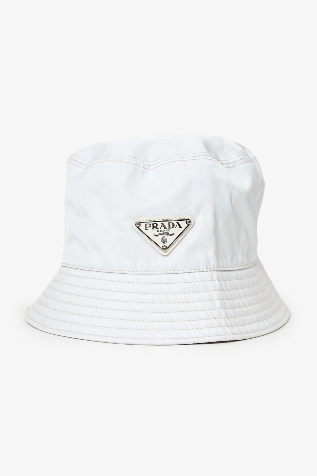 Prada White Nylon Bucket Hat Size S