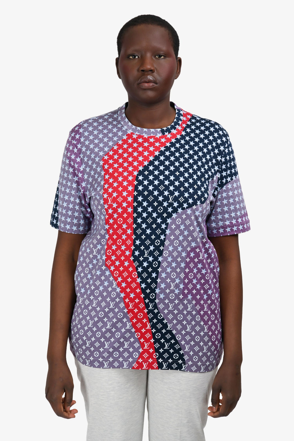 Louis Vuitton Purple/Red Monogram/Star T-shirt Size M Mens