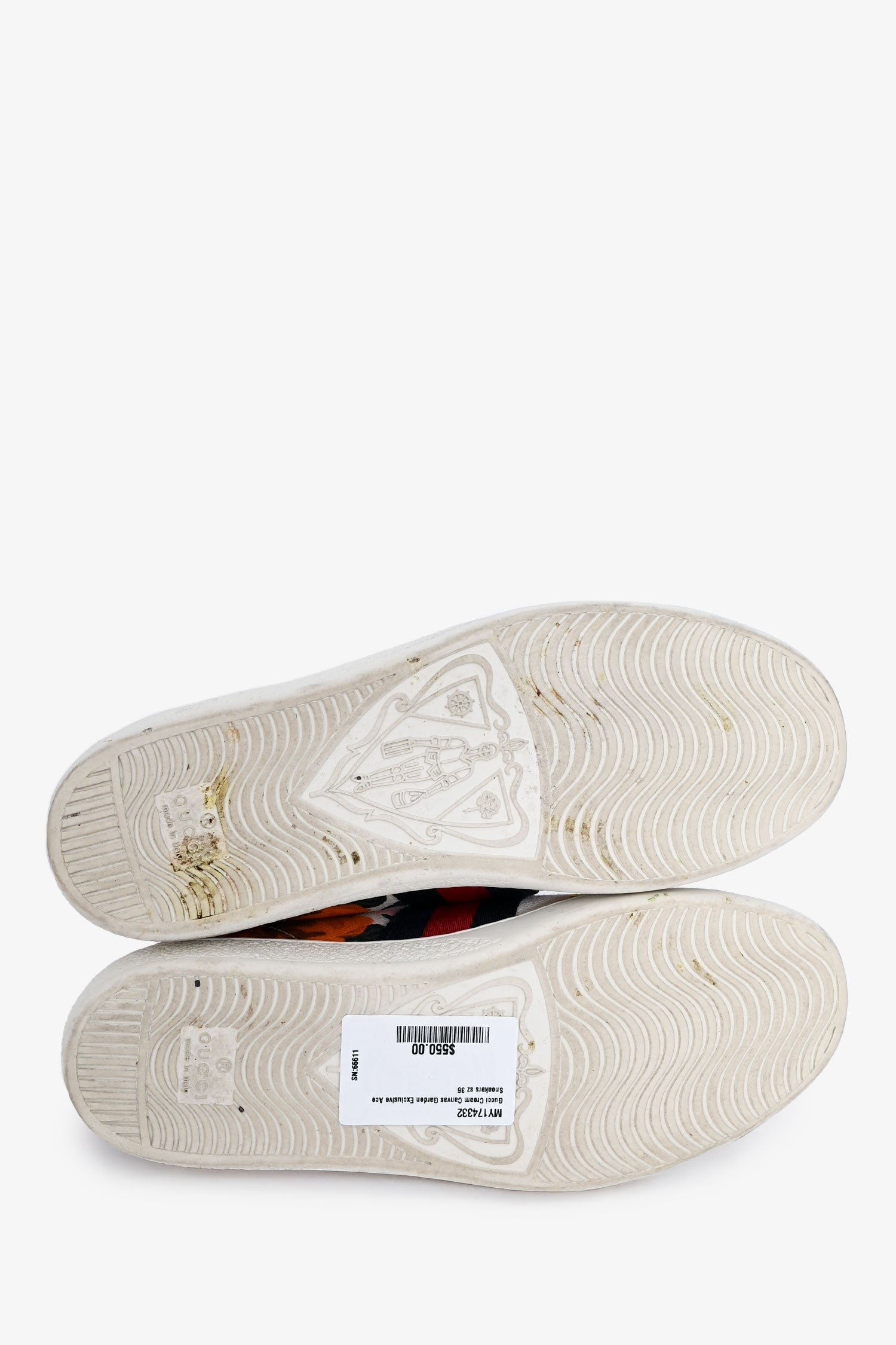 Gucci Cream Canvas Garden Exclusive Ace Sneakers Size 36