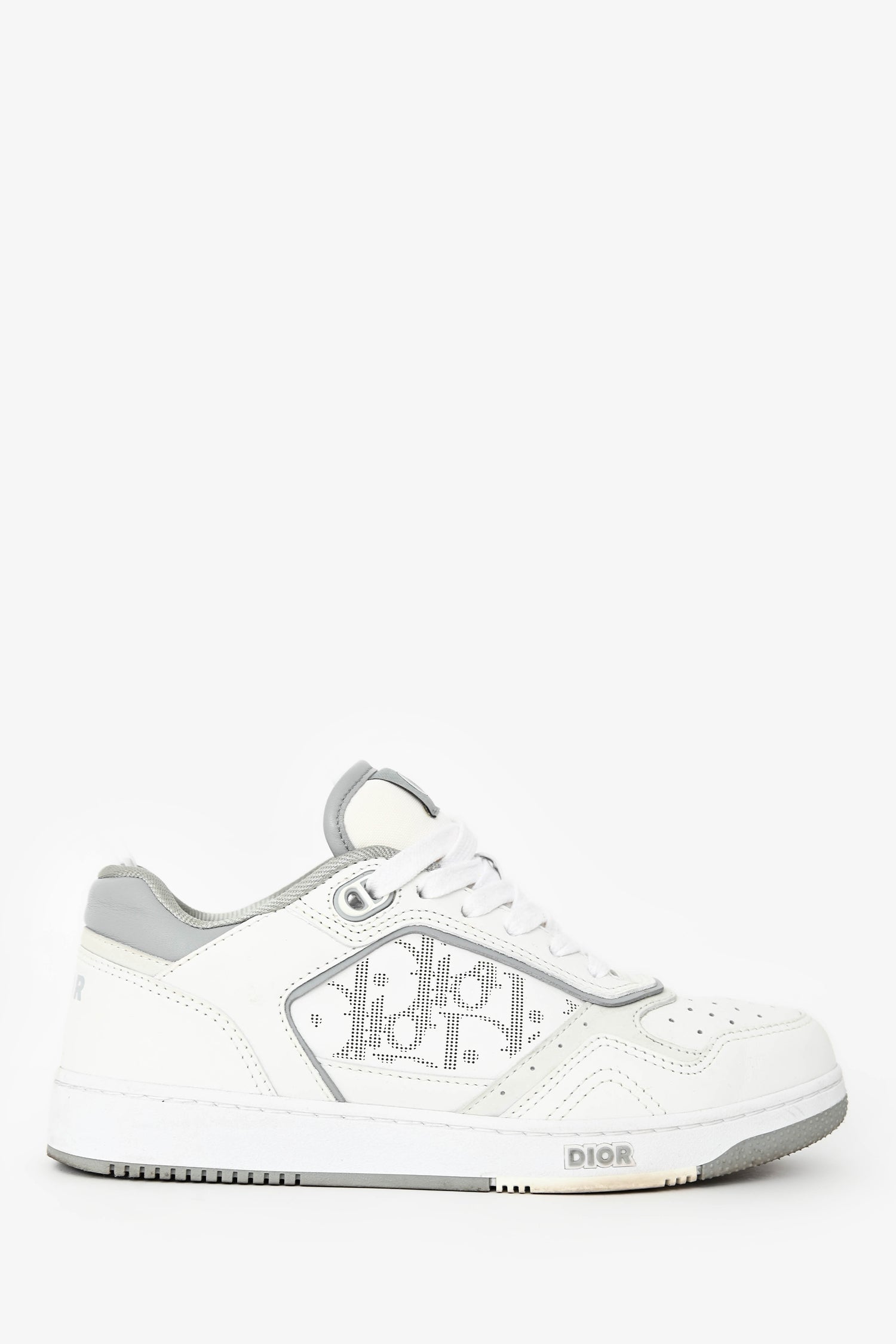 Christian Dior White Leather Oblique Low-Top Sneaker Size 36