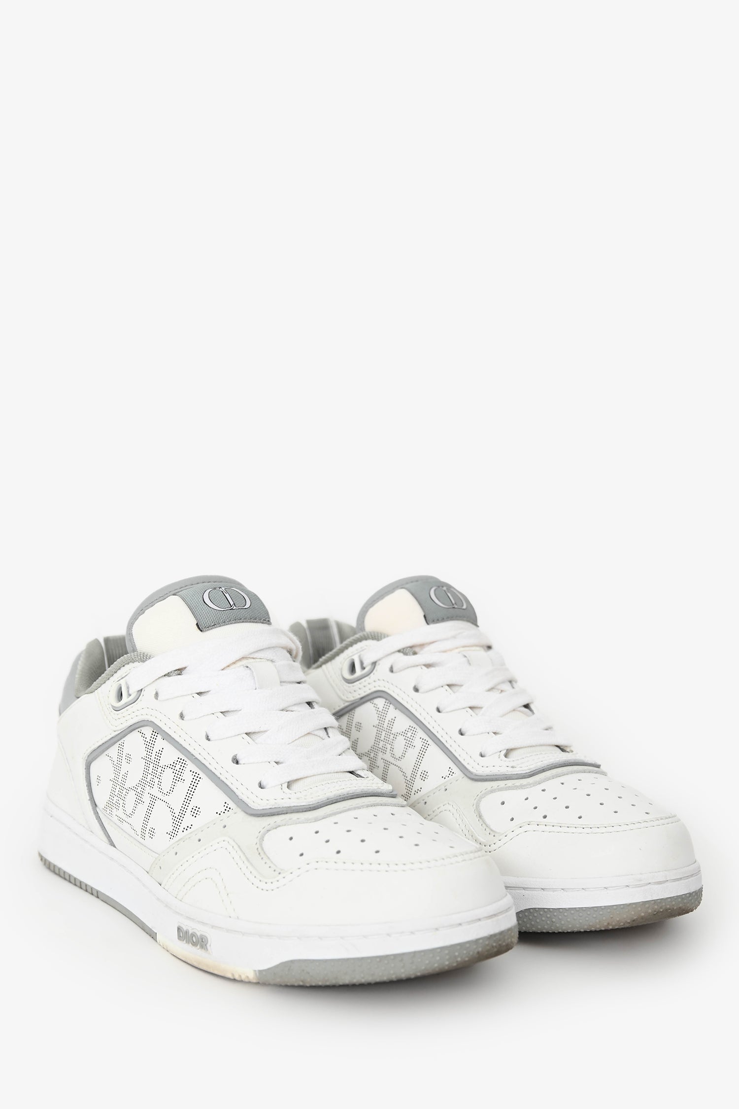 Christian Dior White Leather Oblique Low-Top Sneaker Size 36