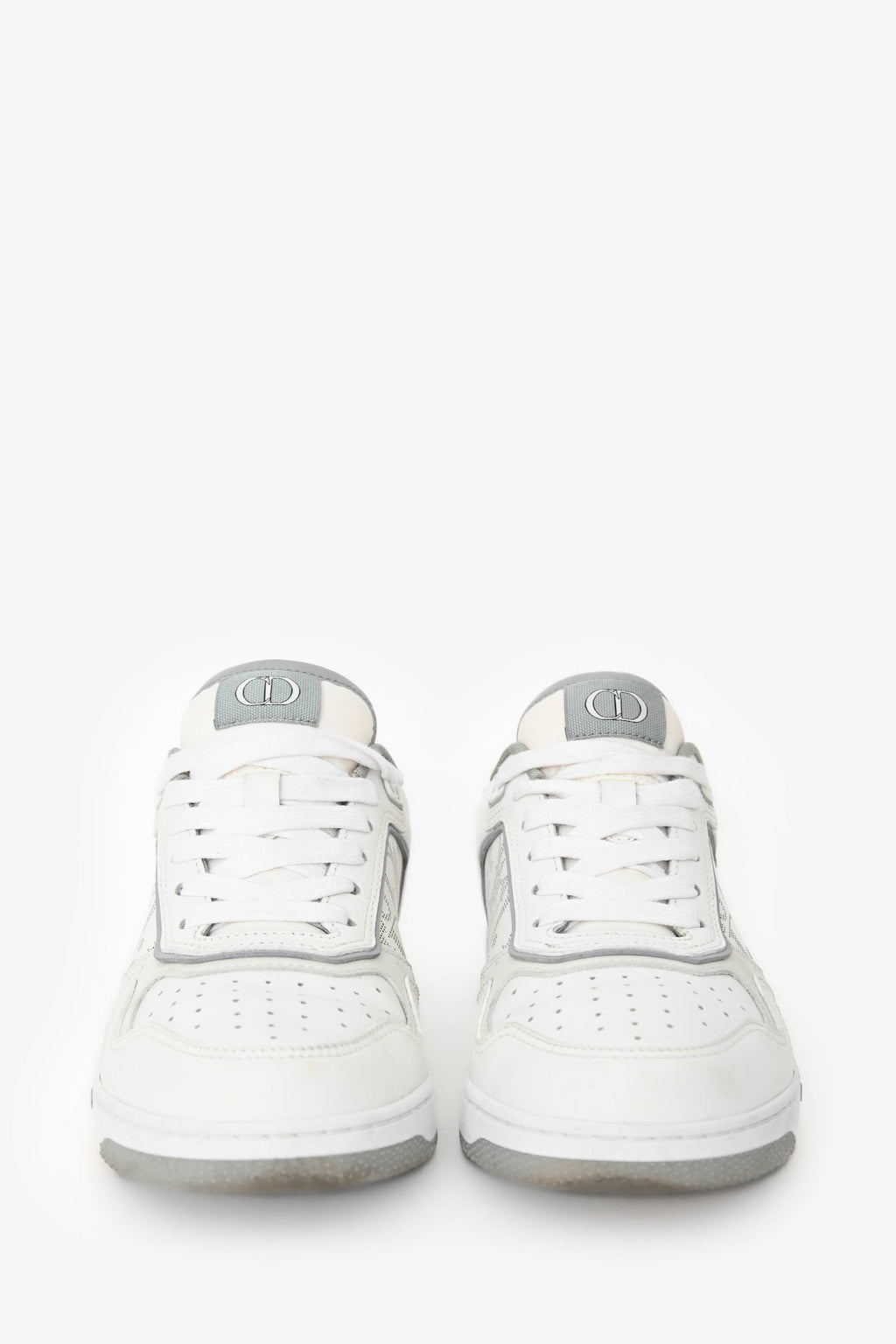 Christian Dior White Leather Oblique Low-Top Sneaker Size 36