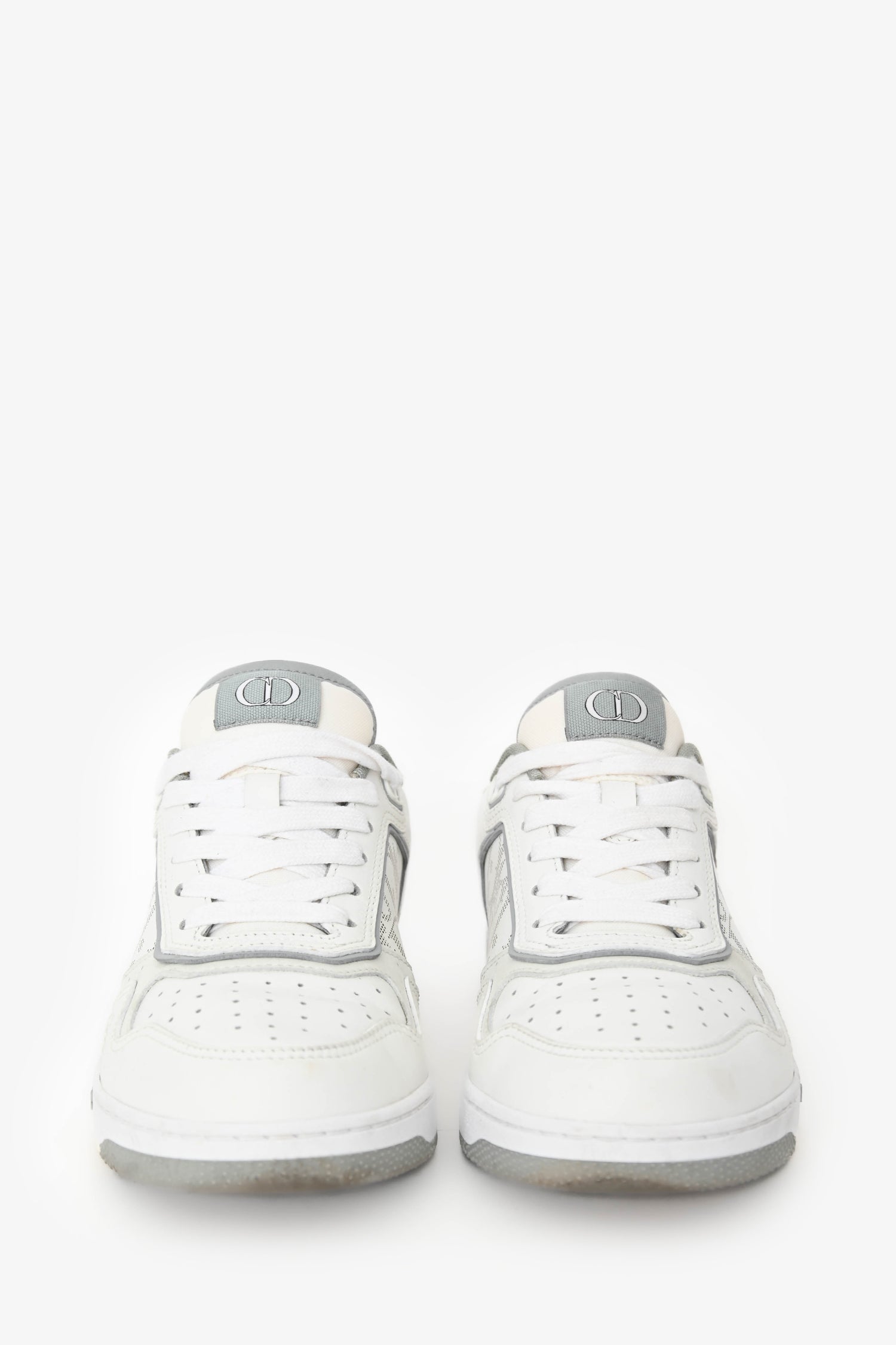 Christian Dior White Leather Oblique Low-Top Sneaker Size 36