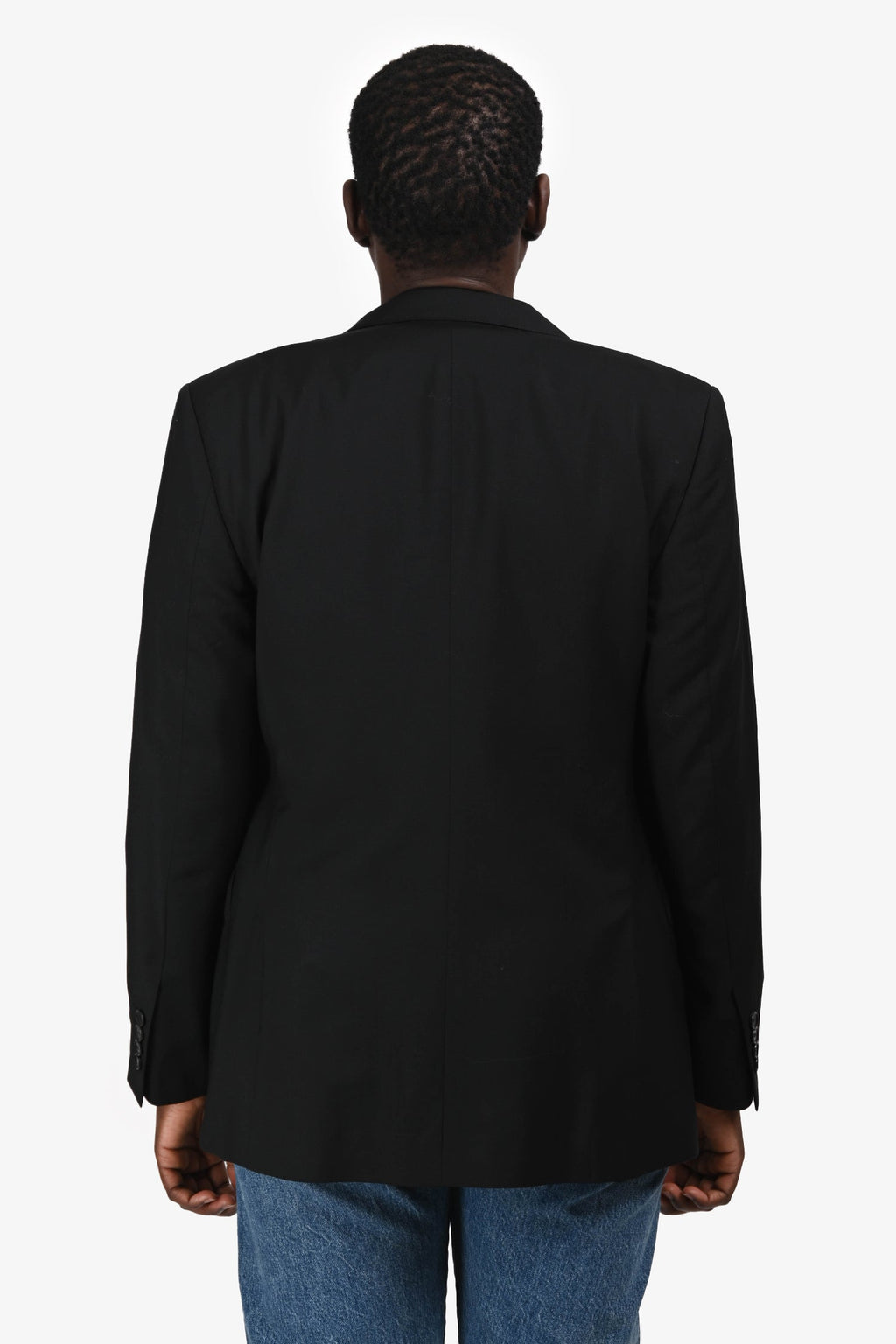 Burberry Black Wool Single Breasted Blazer Size 46S