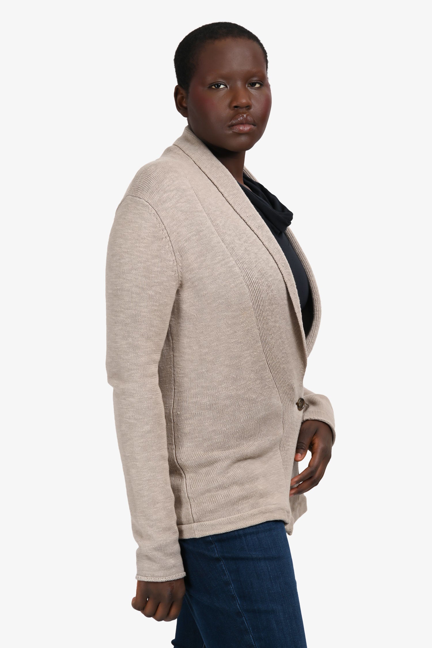 James Perse Biege Linen Blend Knit igan Size 3