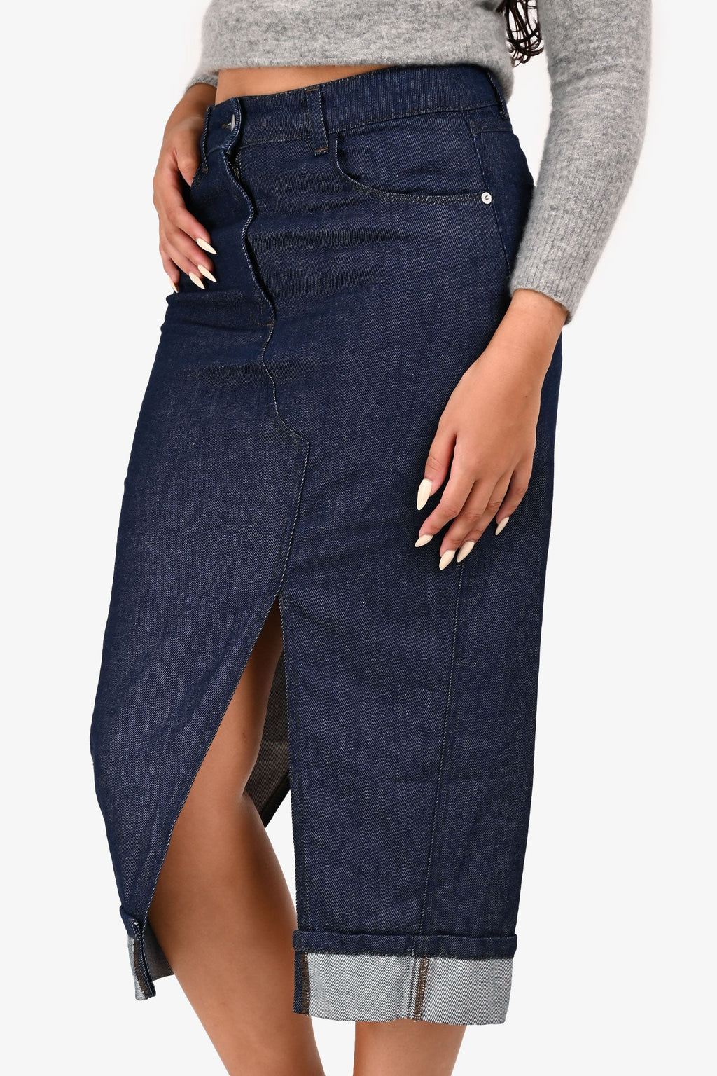 Erika Cavallini Denim Cut Out Pencil Skirt Size 42