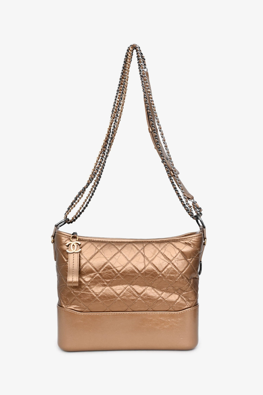 Pre-Loved Chanel™ 2017-18 Gold Medium Gabrielle Hobo