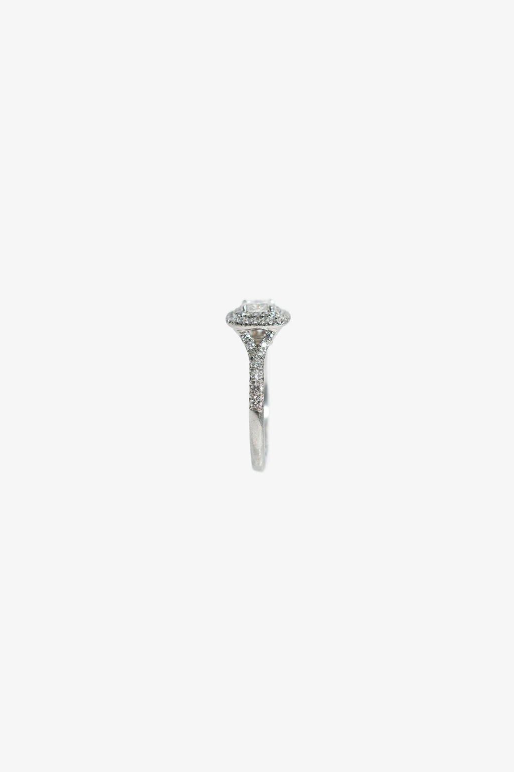 Tiffany & Co. Platinum .3cwt Cushion Brilliant Diamond Ring Size 3.5