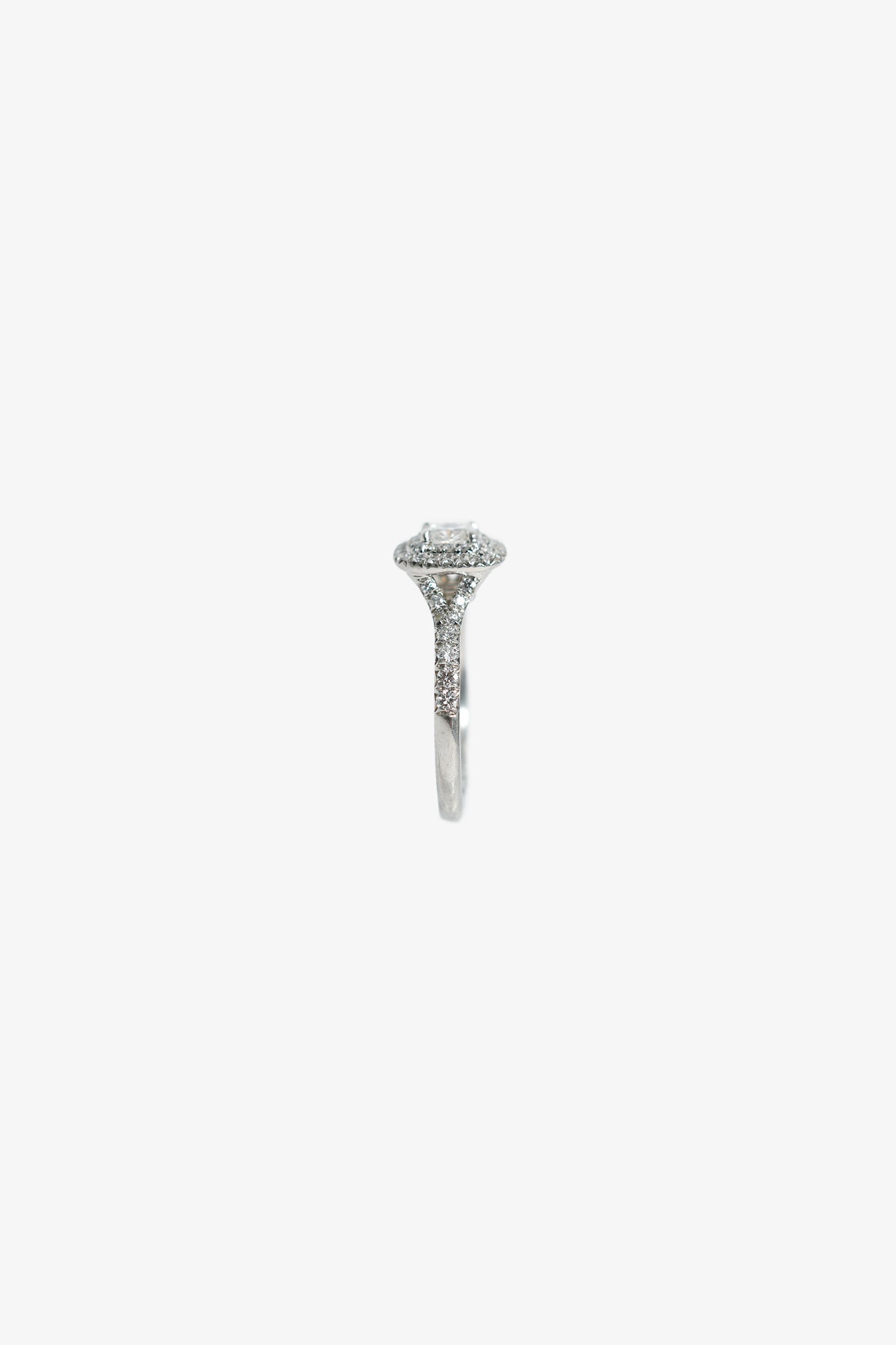 Tiffany & Co. Platinum .3cwt Cushion Brilliant Diamond Ring Size 3.5