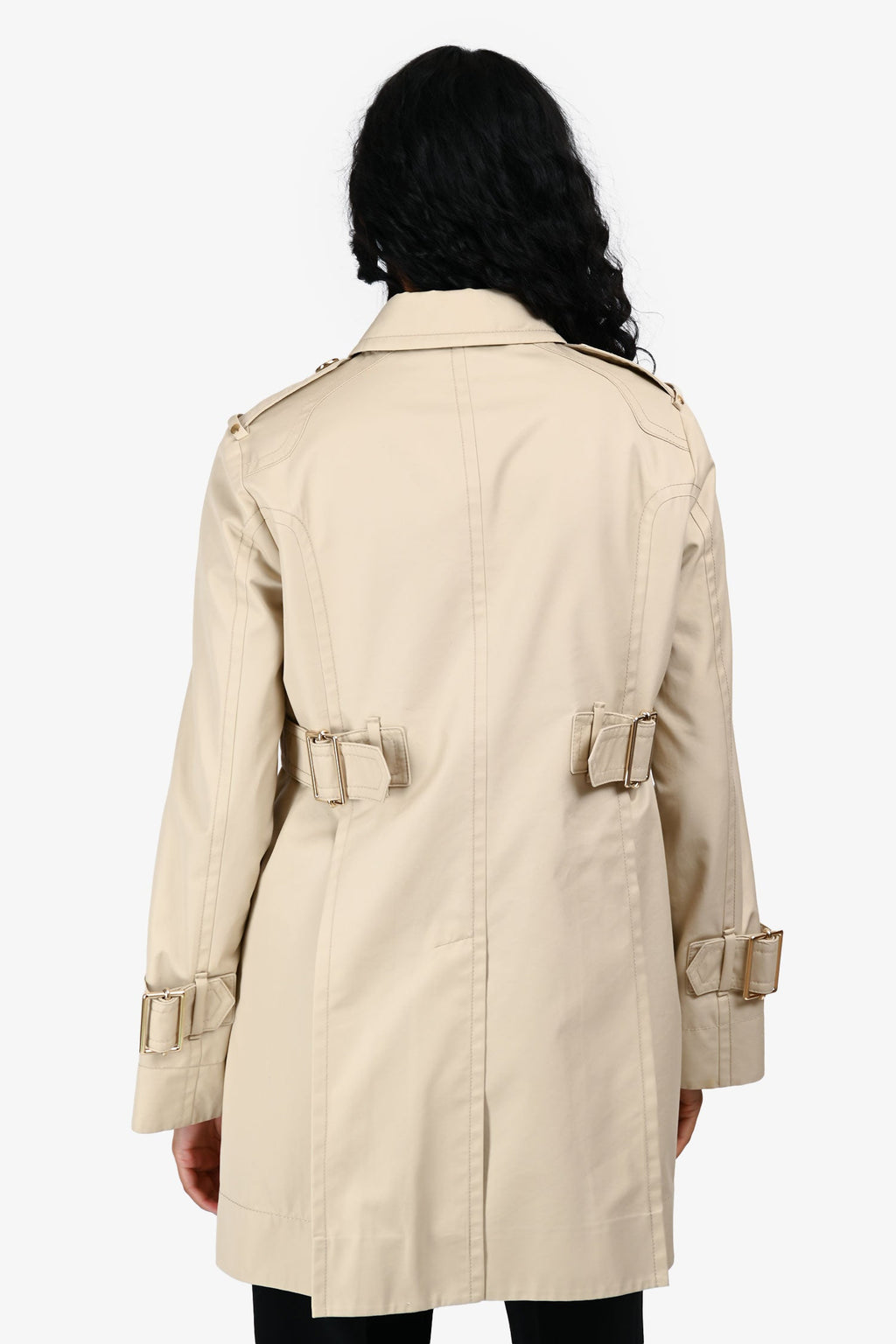 Gucci Brown Star Detail Belted Trench Coat Size IT 42