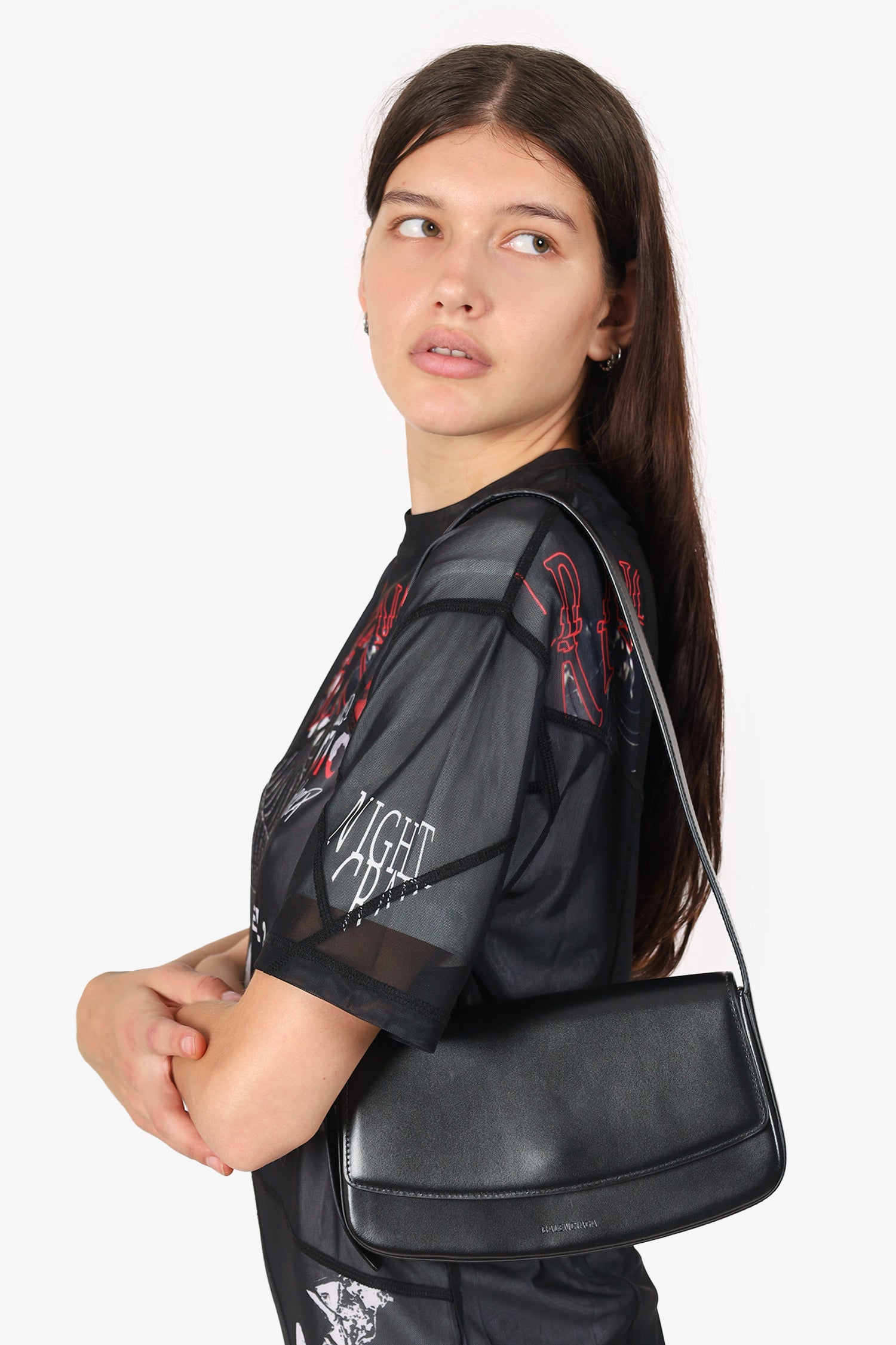 Balenciaga Black Leather Ghost Sling Bag