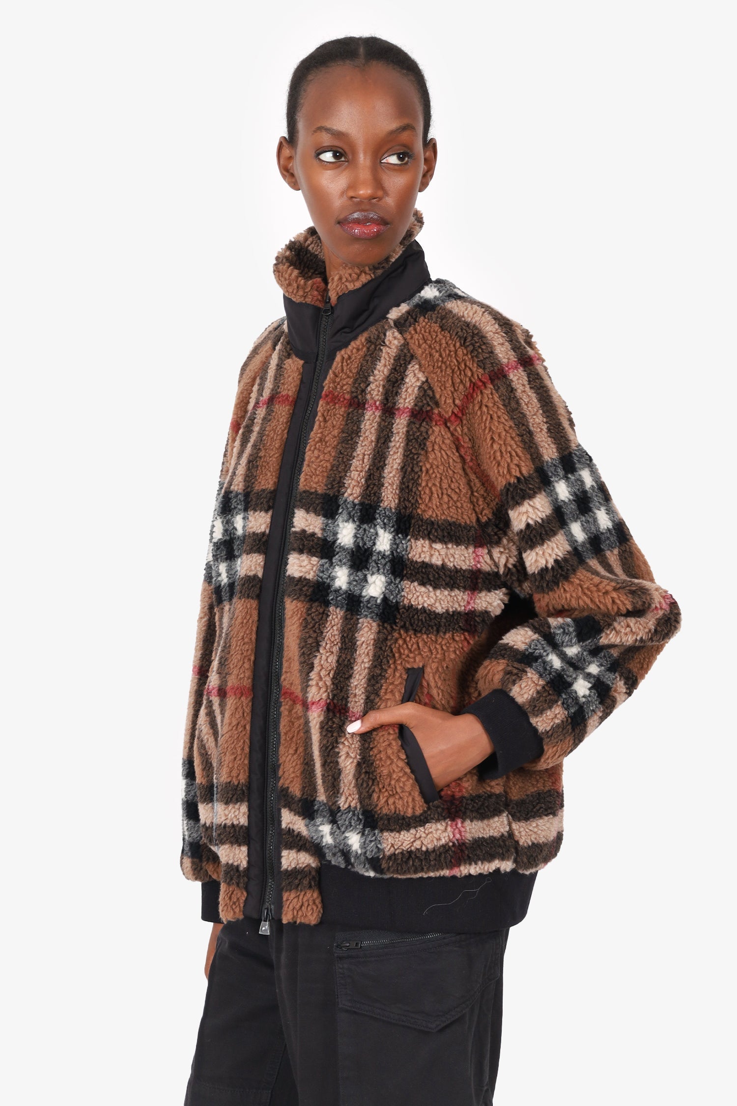 Burberry Lambeth Check Teddy Jacket Size 12