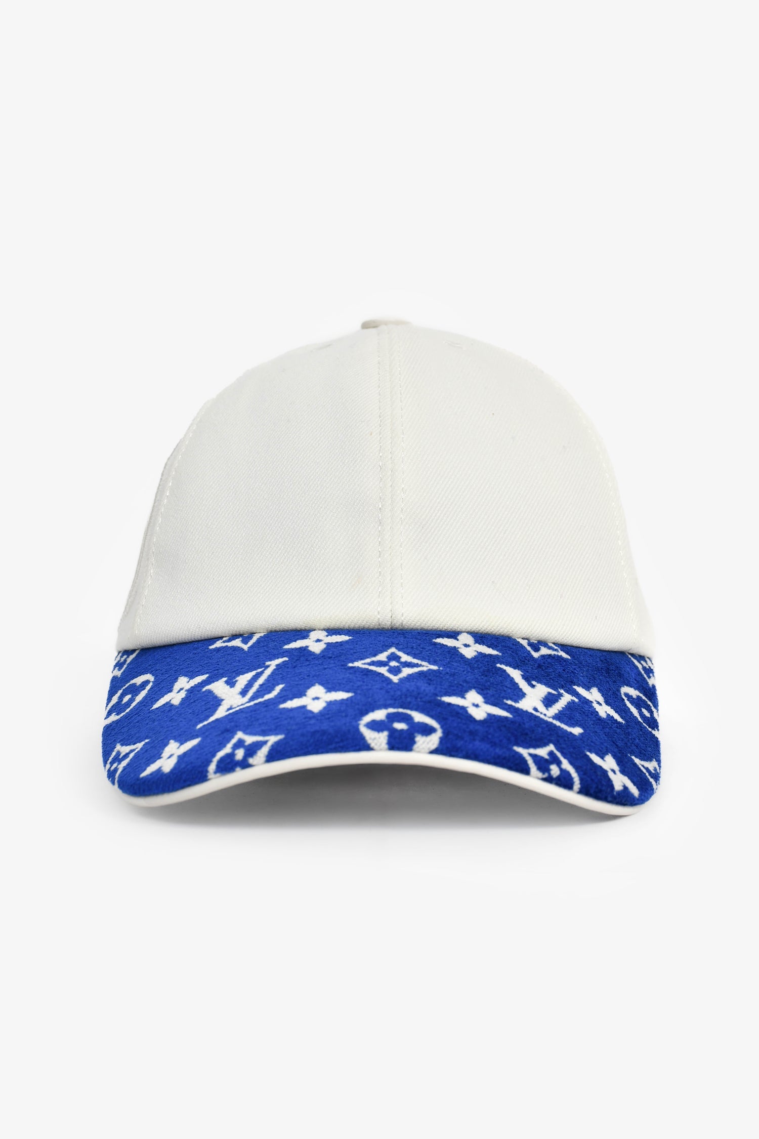 Louis Vuitton White/Blue Fabric Baseball Hat