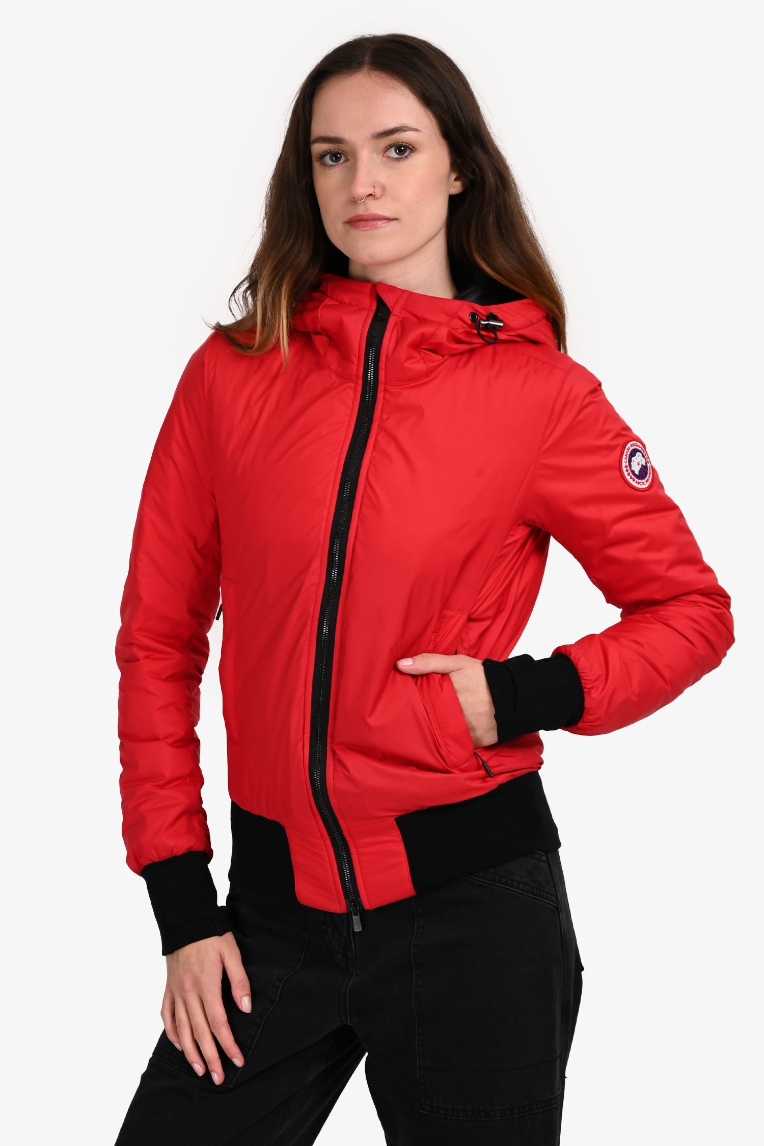 Canada Goose Red Light Weight Hooded Jacket Size XS
