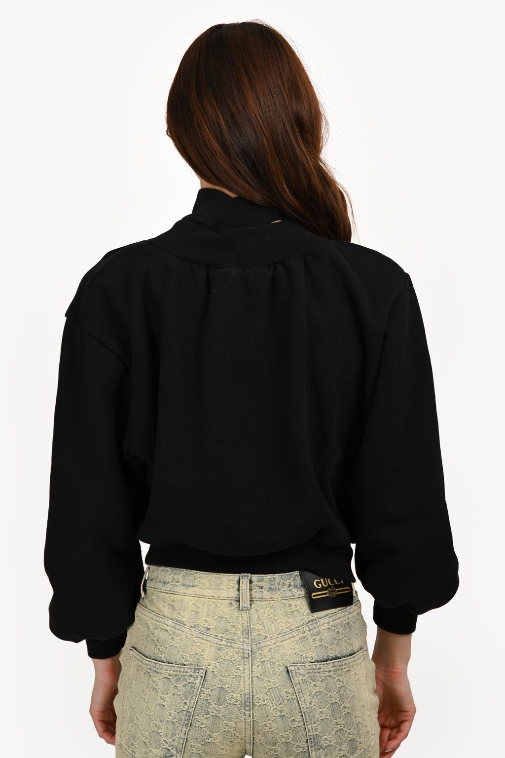 Off-White Black Logo Print Cut-out Collar Sweater Size 40