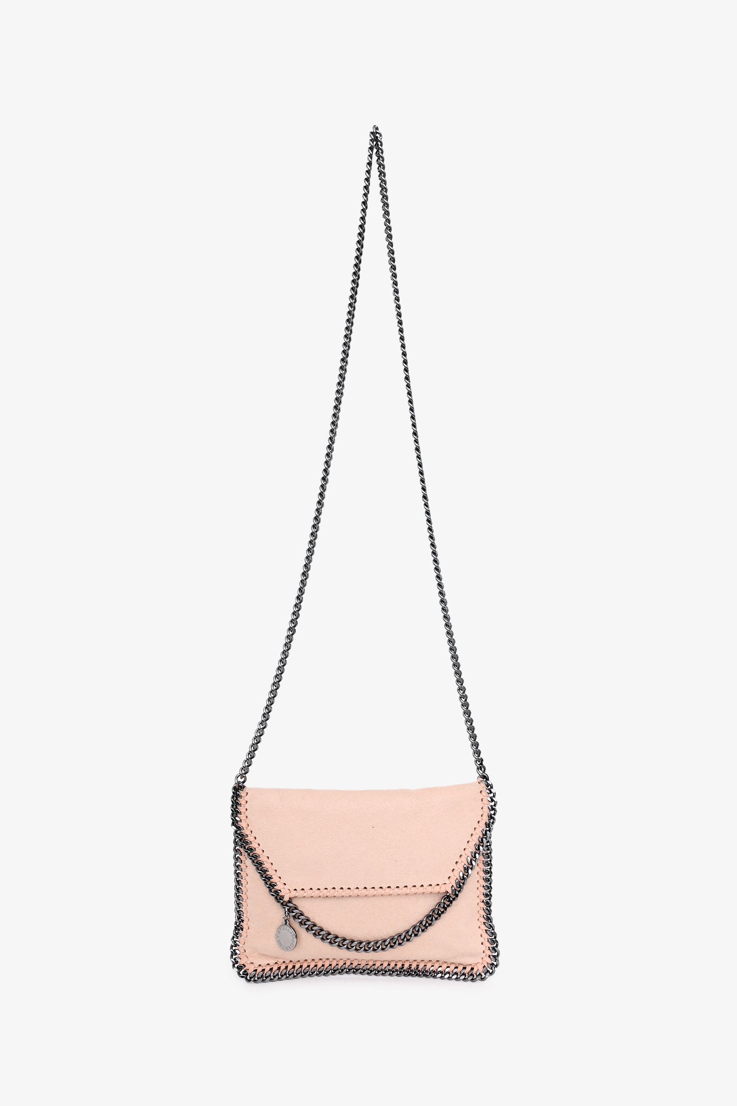 Stella McCartney Pink Fabric Chain Trim Mini Falabella Bag