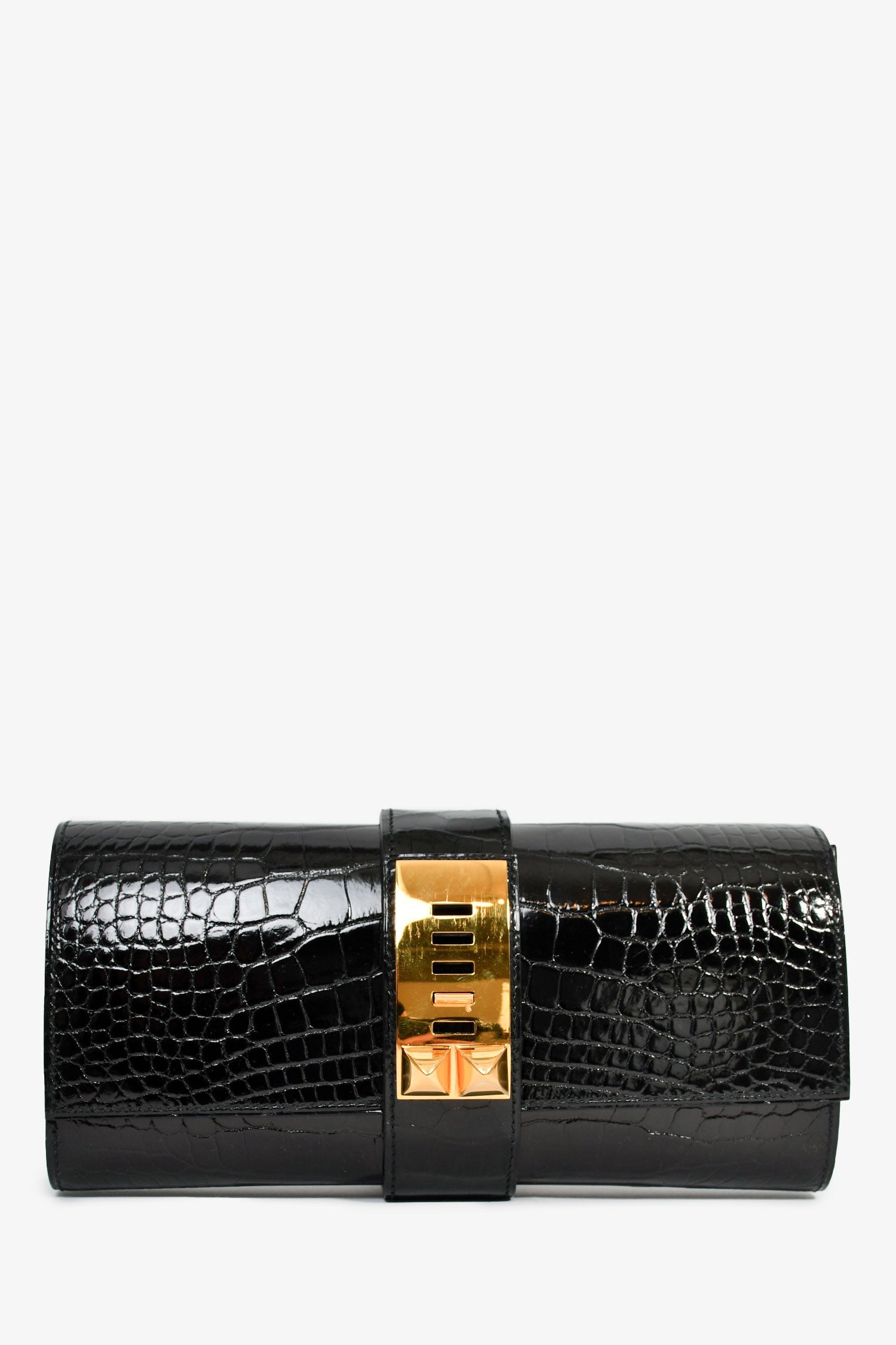 Hermès 2016 Black Alligator 'Medor' 23 Clutch