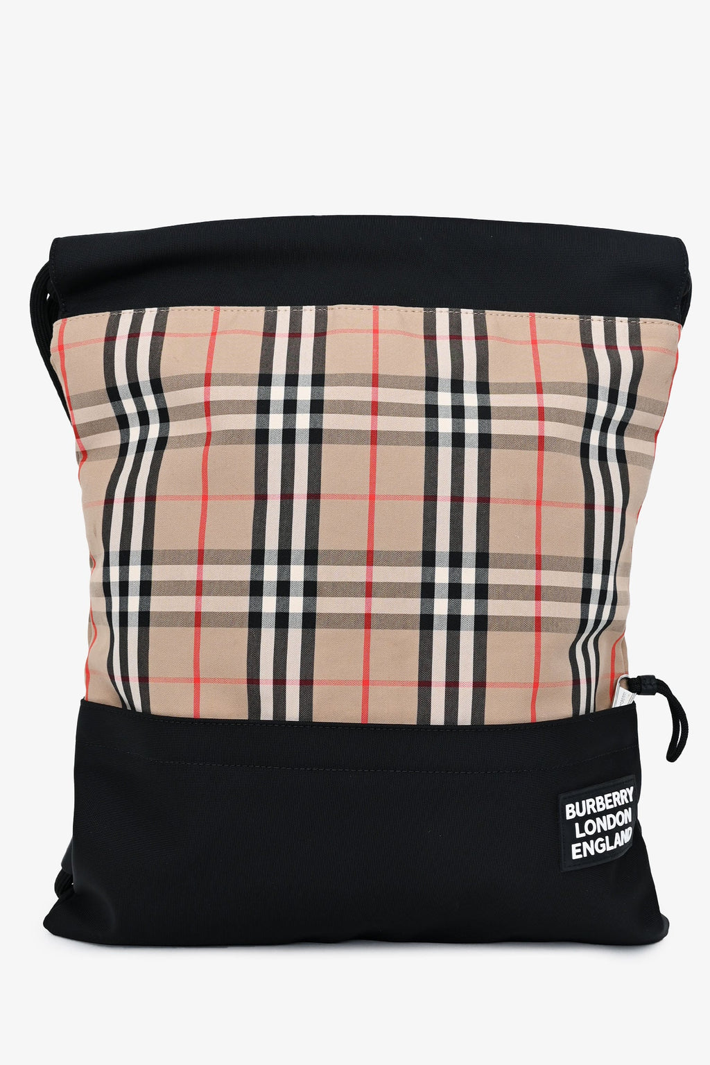 Burberry Black/Check Drawstring Backpack