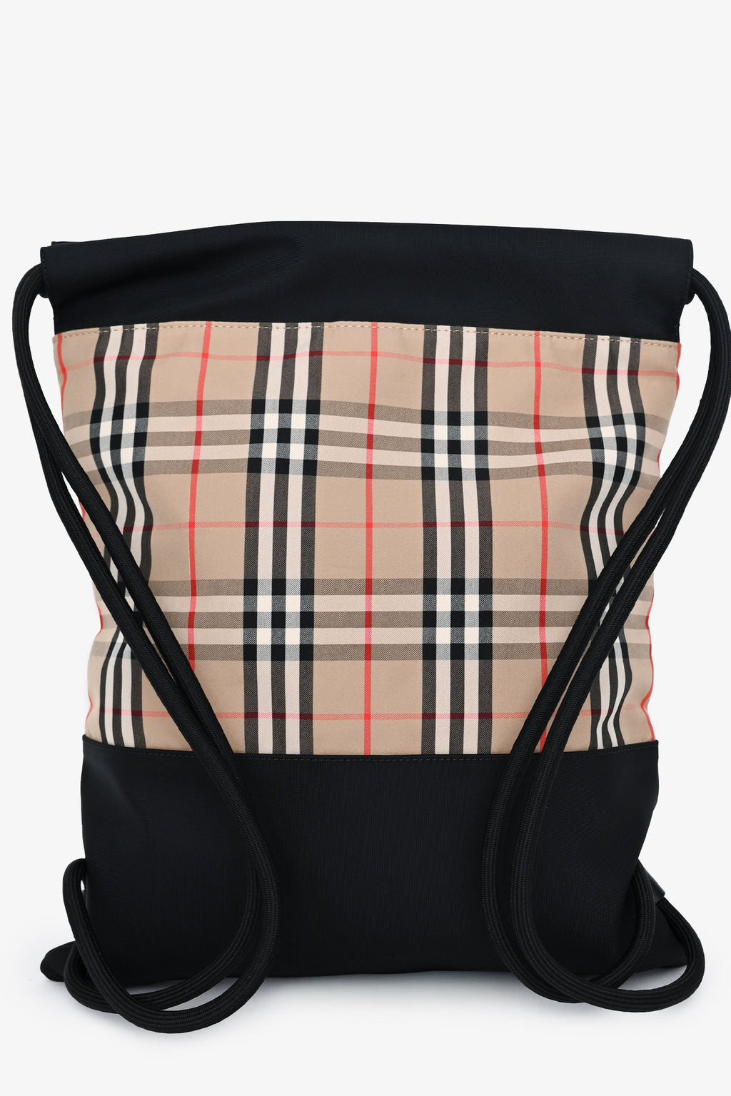 Burberry Black/Check Drawstring Backpack