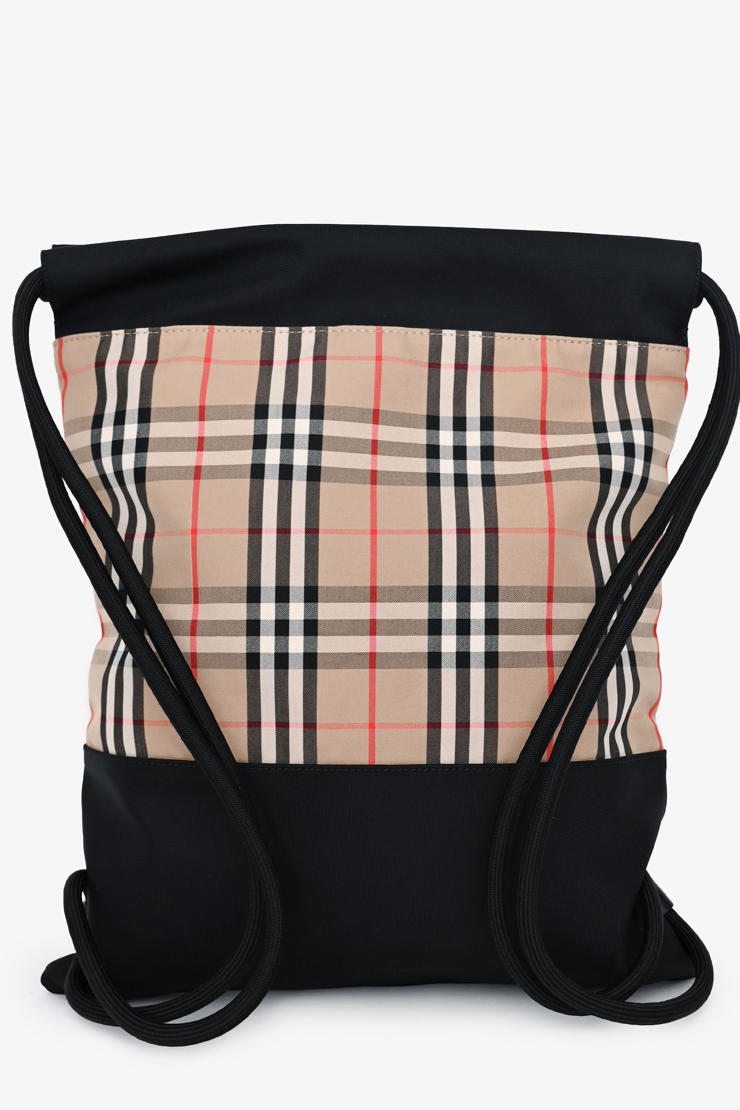 Burberry Black/Check Drawstring Backpack