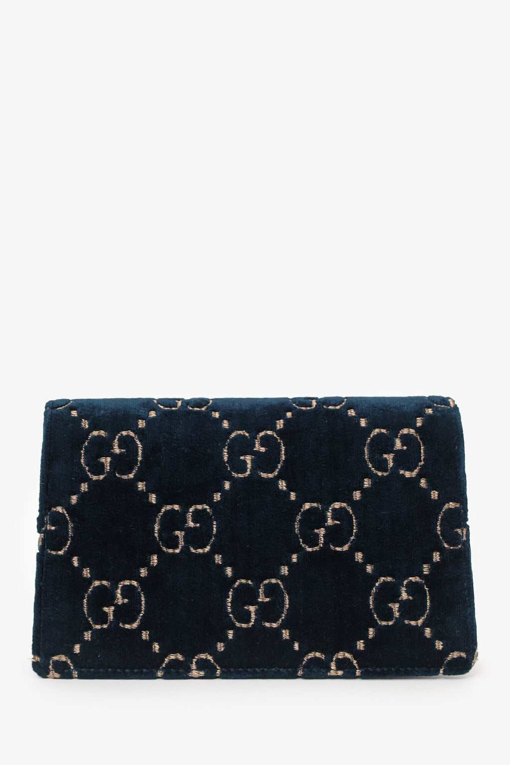 Gucci Navy Velvet GG Monogram Super Mini Dionysus Chain Bag