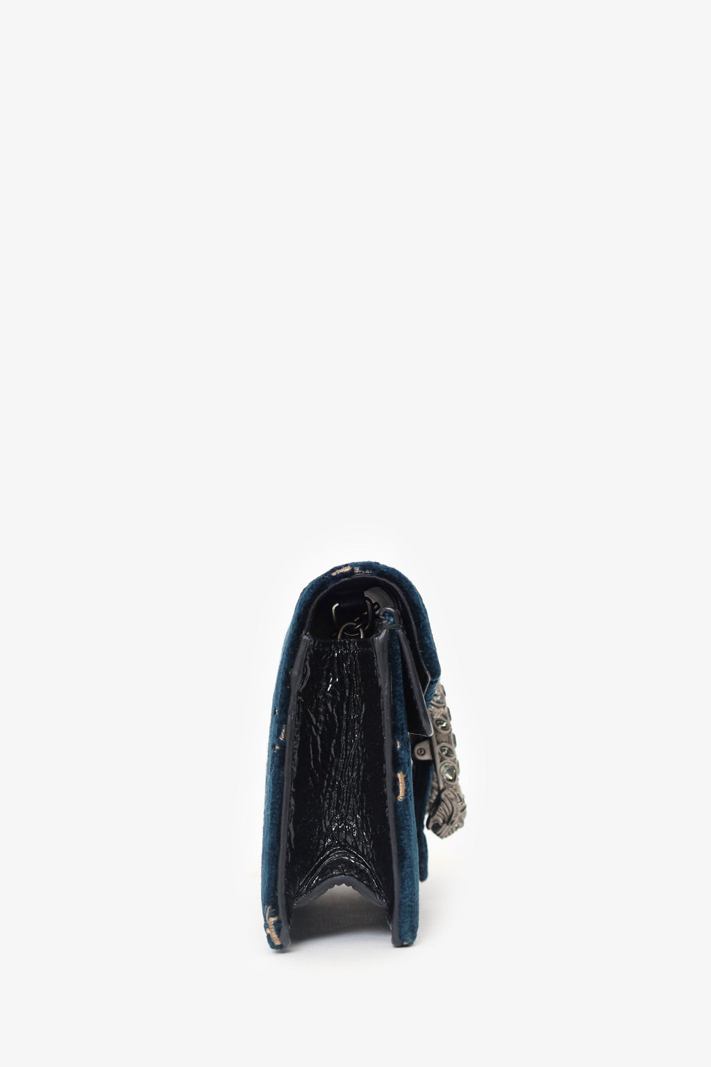 Gucci Navy Velvet GG Monogram Super Mini Dionysus Chain Bag