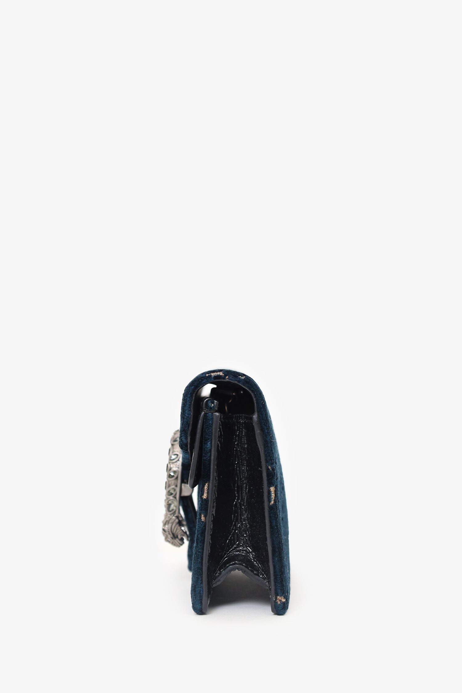 Gucci Navy Velvet GG Monogram Super Mini Dionysus Chain Bag