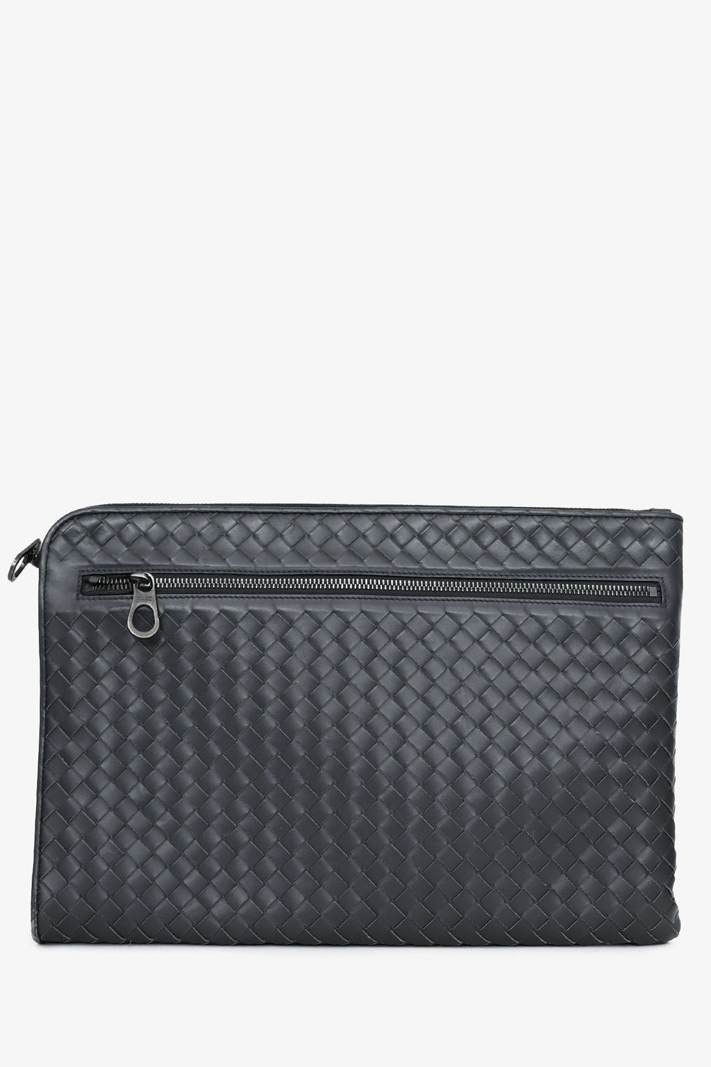 Bottega Veneta Grey Intrecciato Leather Laptop Case