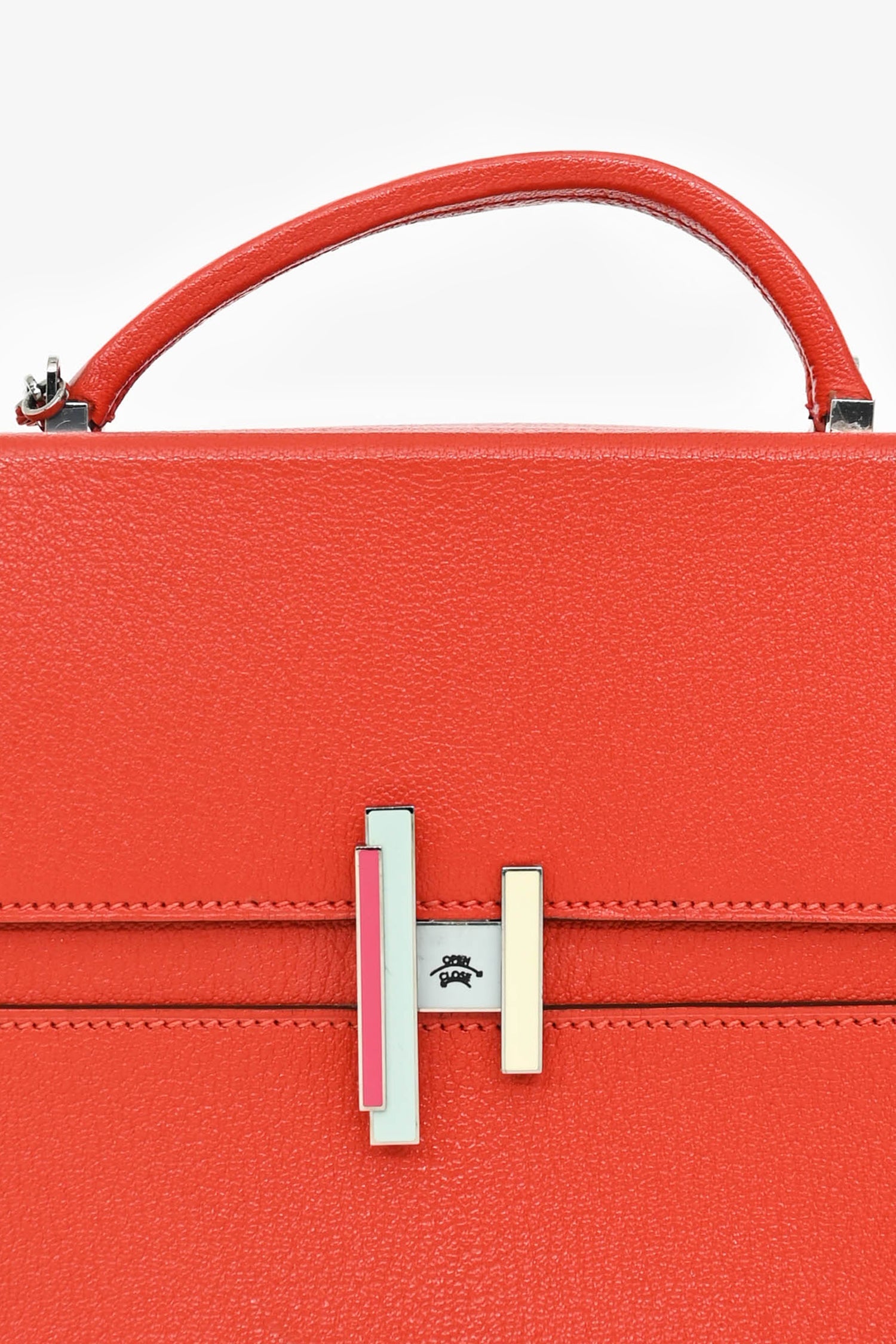 Hermès 2018 Red Mysore Leather Cinhetic Box Top Handle