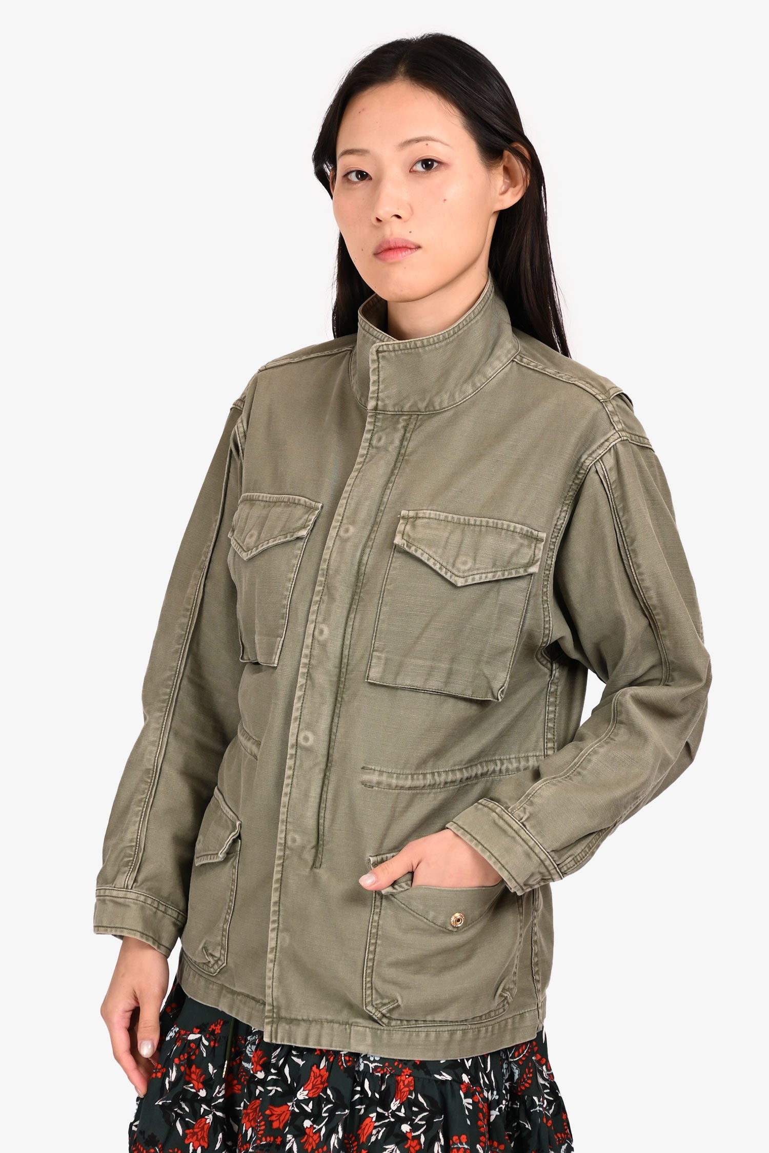 Frame Green Military Style Jacket Size S