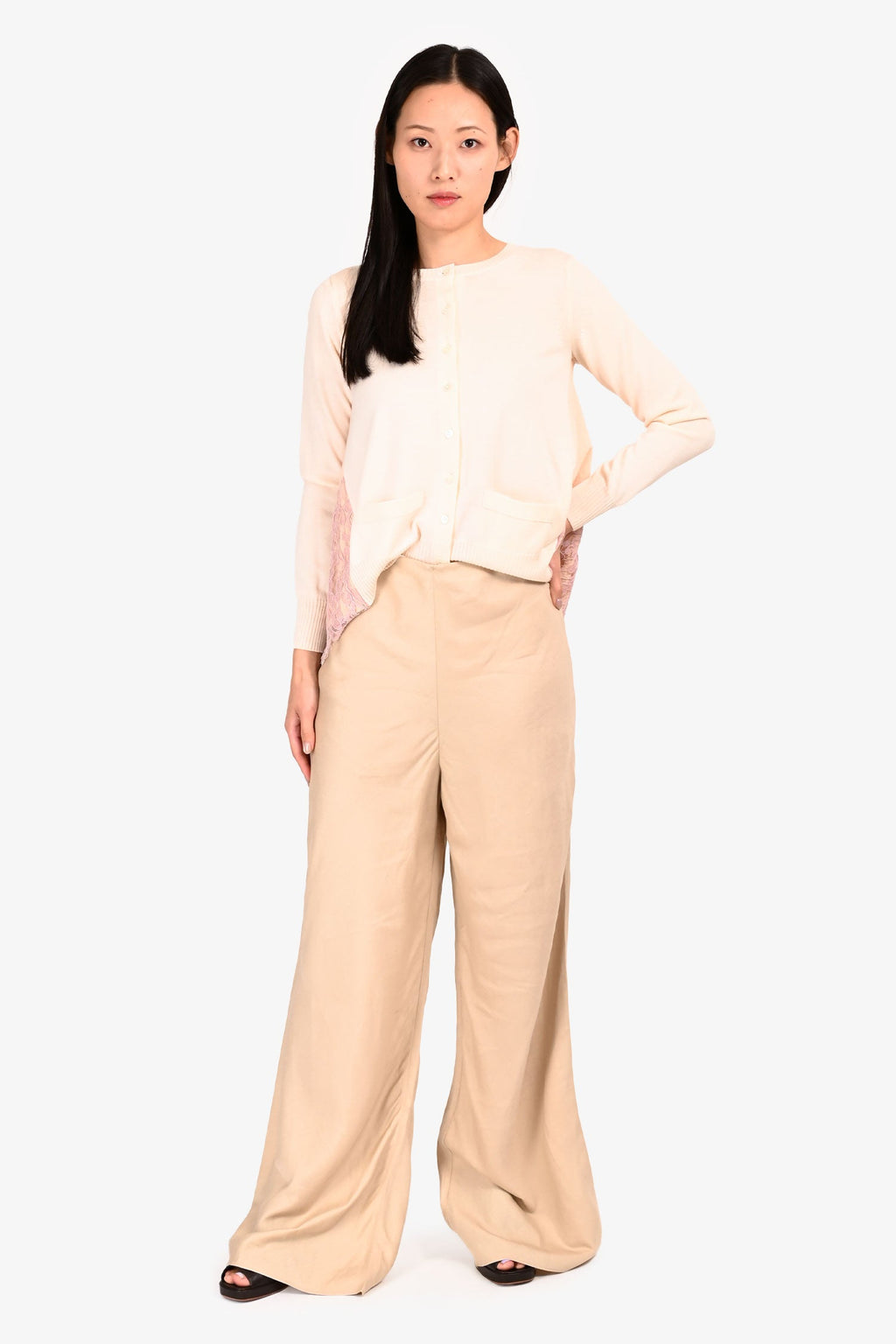 L'Academie Tan Wide Leg Trousers Size M