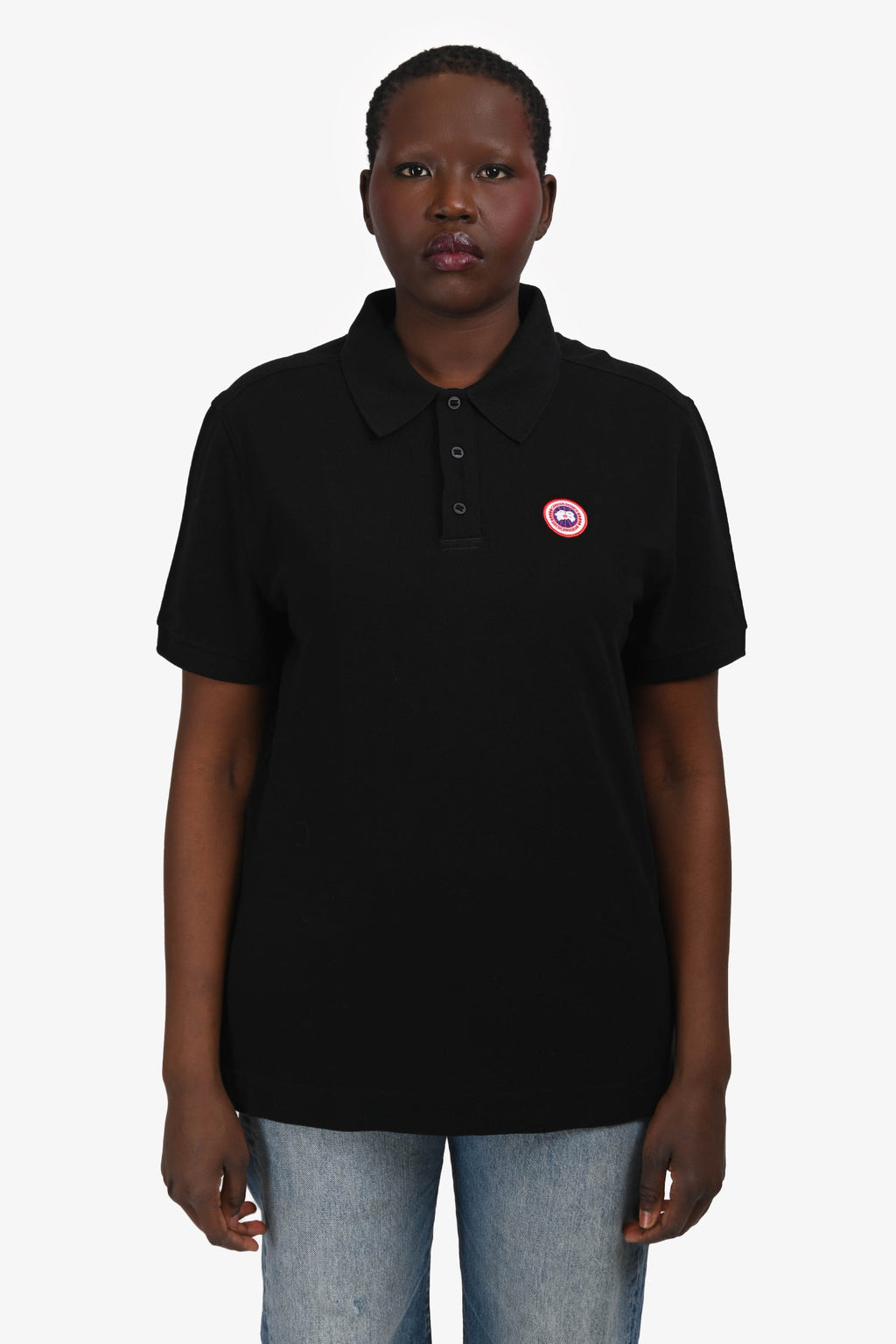Canada Goose Black Cotton Polo Shirt Size M