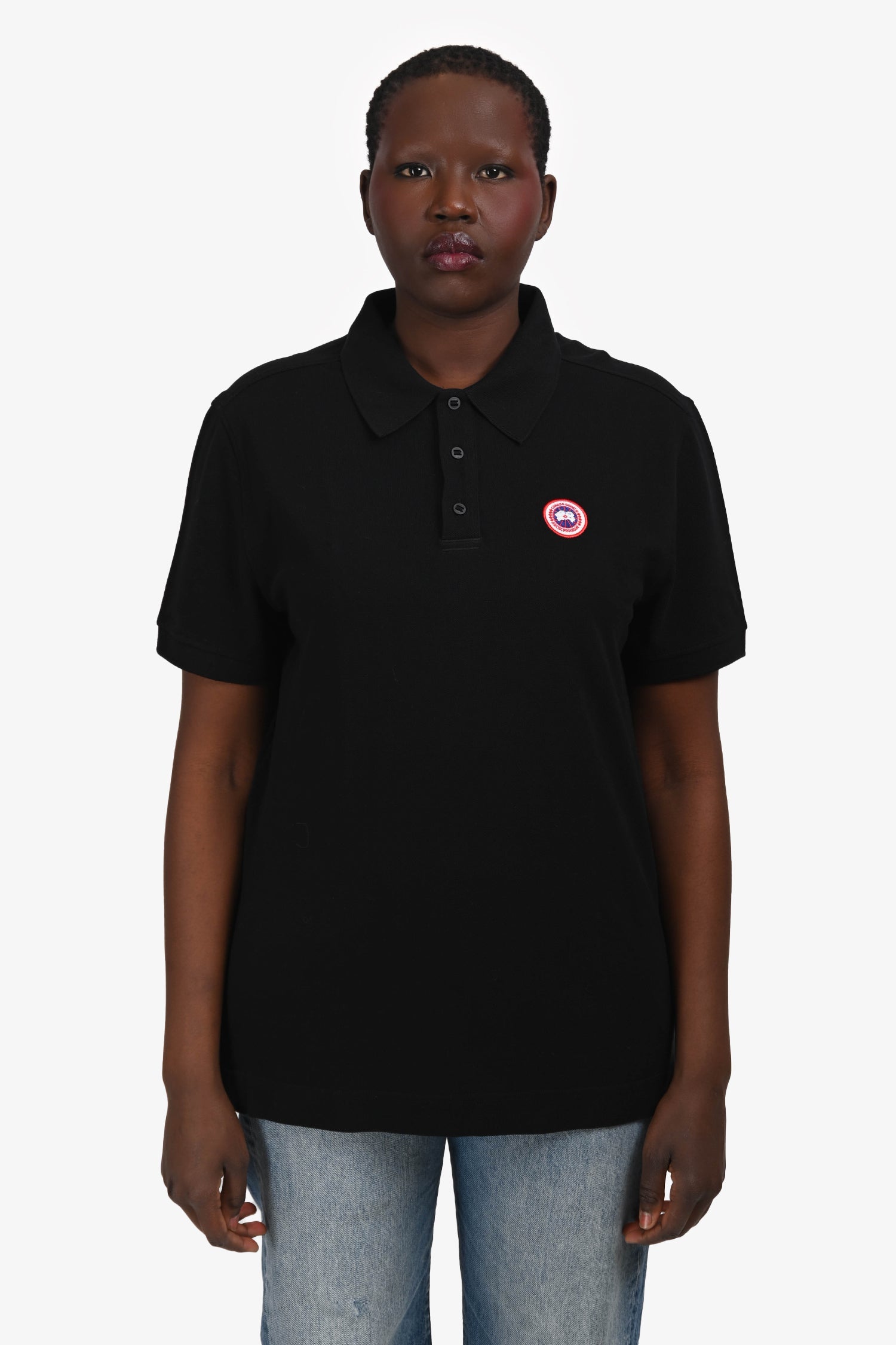 Canada Goose Black Cotton Polo Shirt Size M