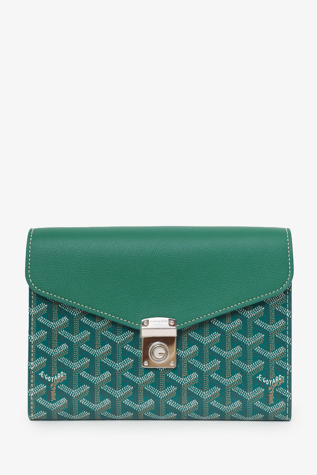 Goyard Green Goyardine Calfskin Chypre Wallet on Chain