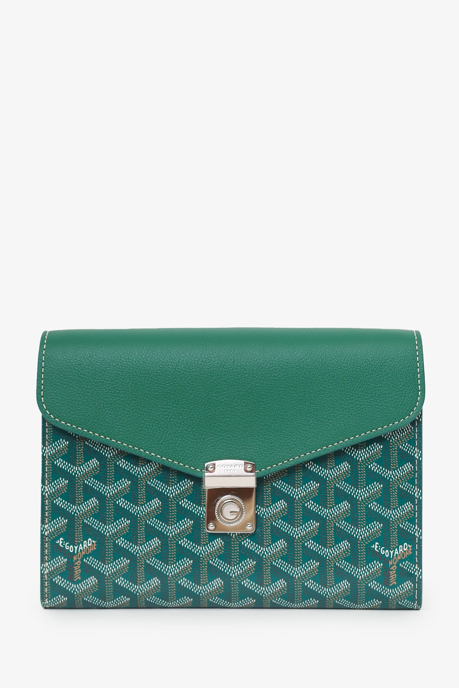 Goyard Green Goyardine Calfskin Chypre Wallet on Chain
