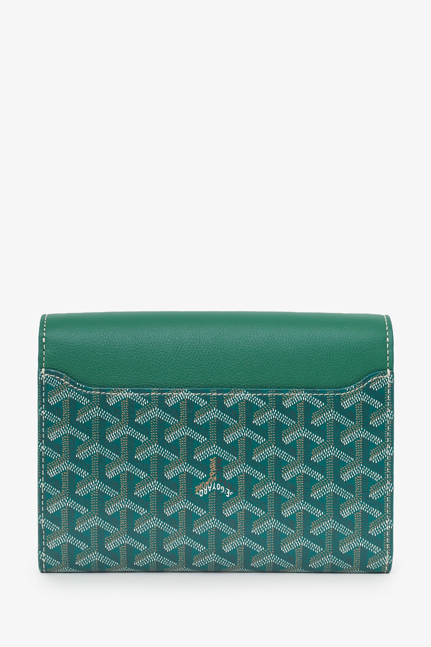 Goyard Green Goyardine Calfskin Chypre Wallet on Chain