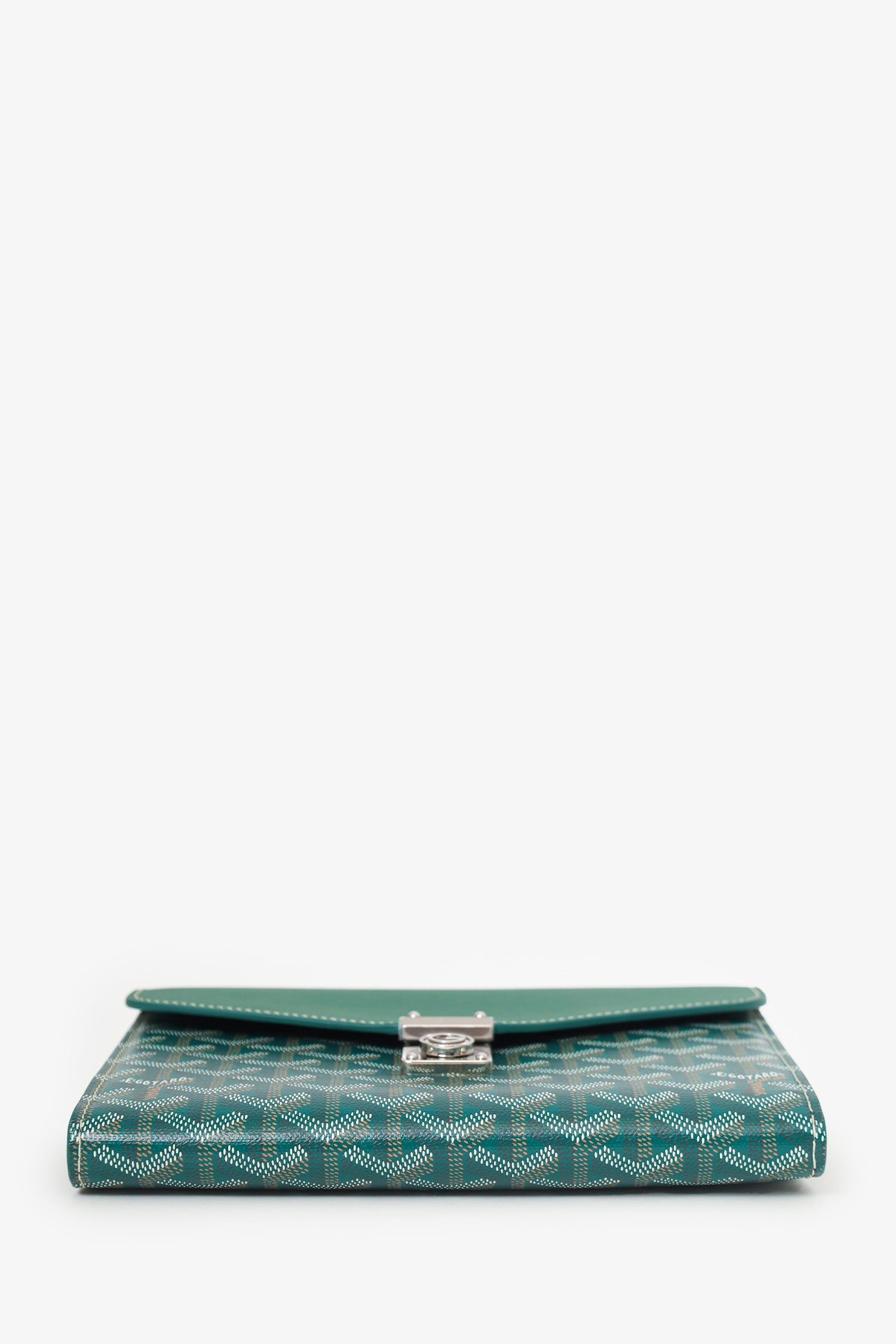 Goyard Green Goyardine Calfskin Chypre Wallet on Chain